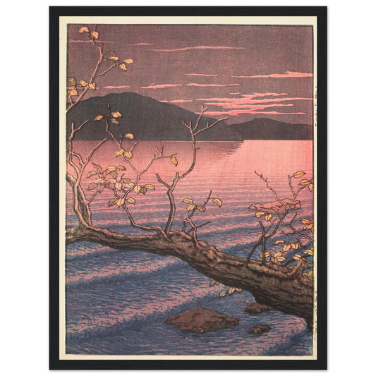 Towadako noguchi (Towada Lake Aomori) (1932) Art Print | Kawase Hasui - Framed Poster - 30x40 cm / 12x16″ - Black frame
