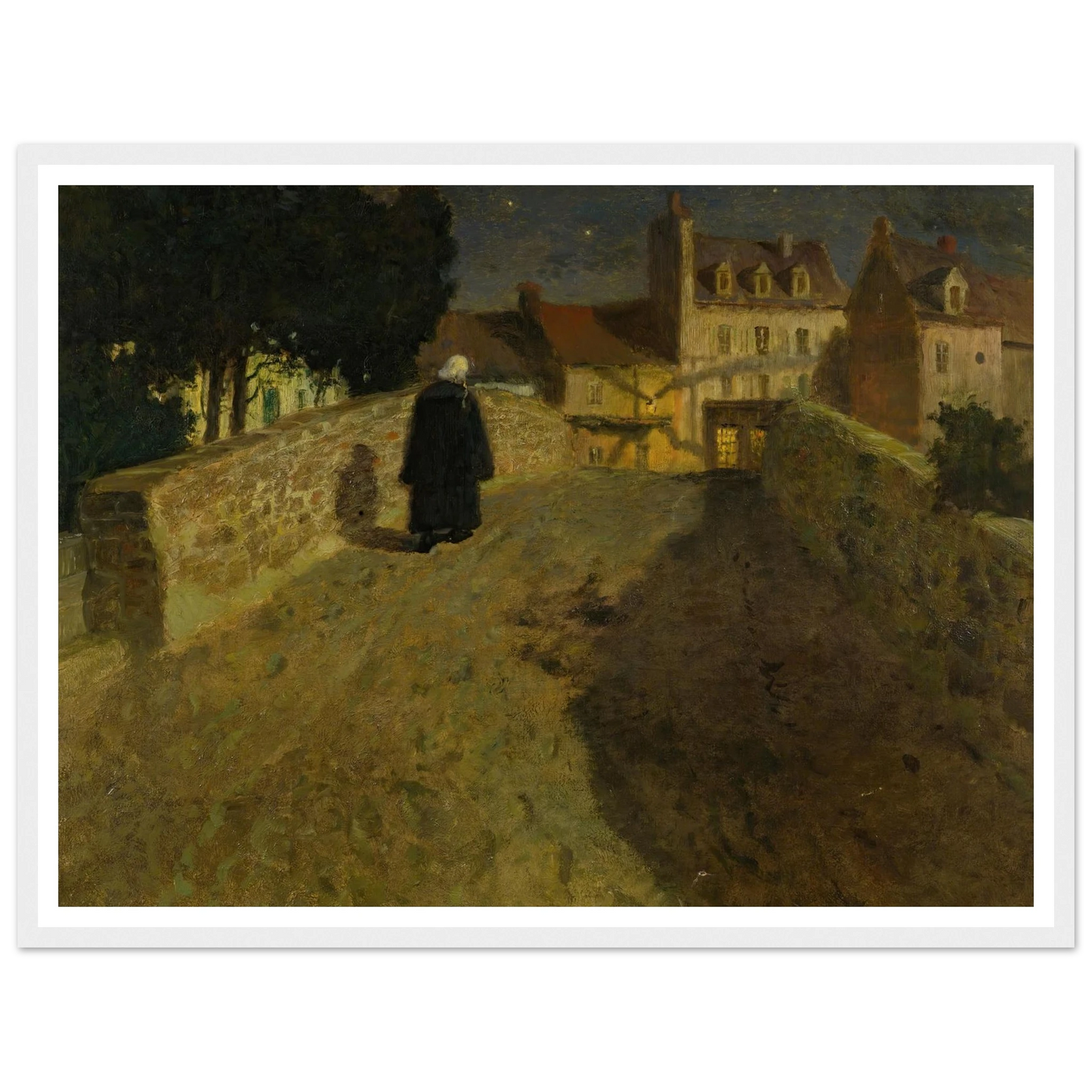 Towards The Pont Lovignon (Pont Fleuri) In Quimperlé Art Print | Frits Thaulow - Framed Poster - 30x40 cm / 12x16″ - Black frame