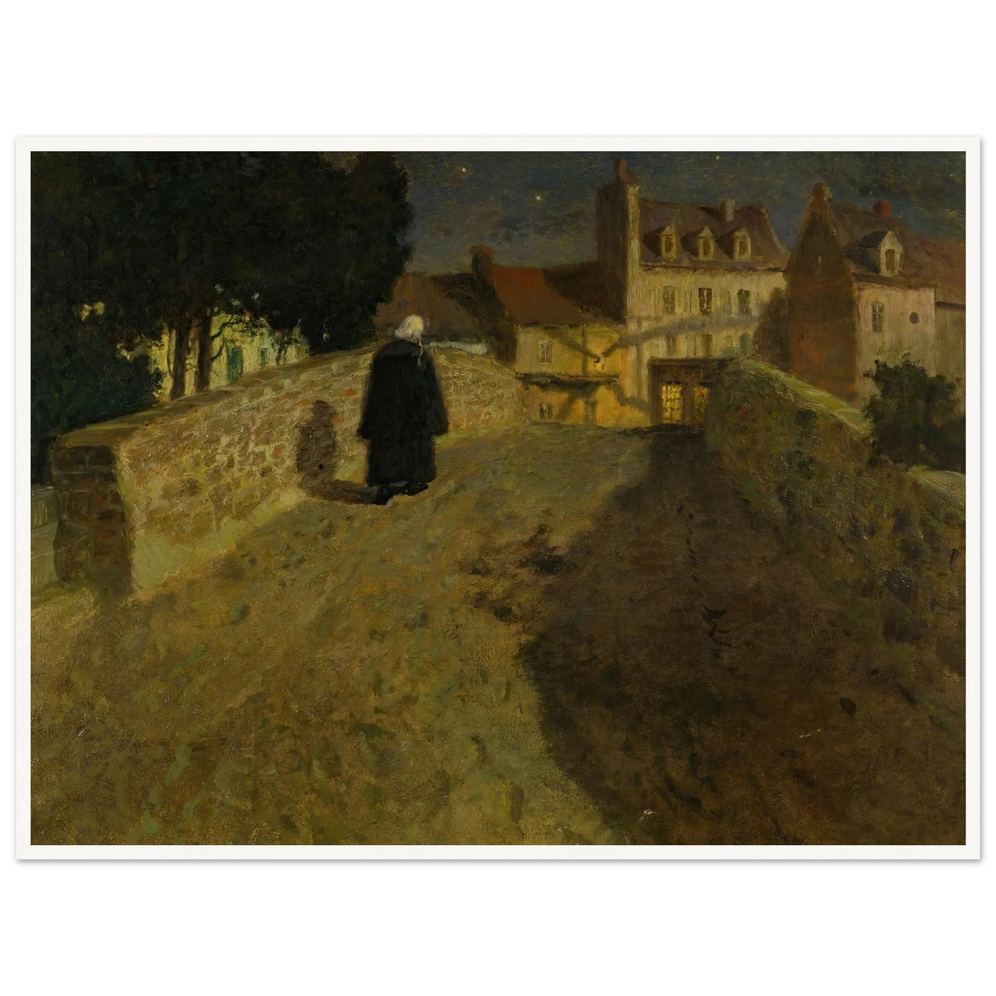 Towards The Pont Lovignon (Pont Fleuri) In Quimperlé Art Print | Frits Thaulow - Framed Poster - 30x40 cm / 12x16″ - Black frame