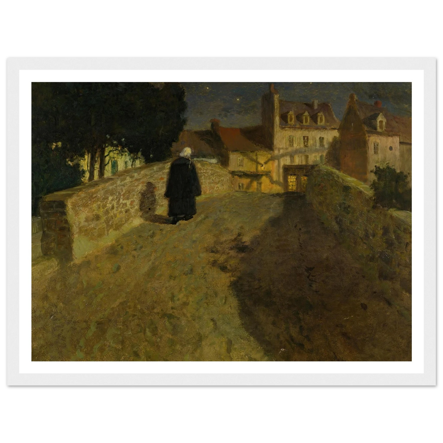Towards The Pont Lovignon (Pont Fleuri) In Quimperlé Art Print | Frits Thaulow - Framed Poster - 30x40 cm / 12x16″ - Black frame