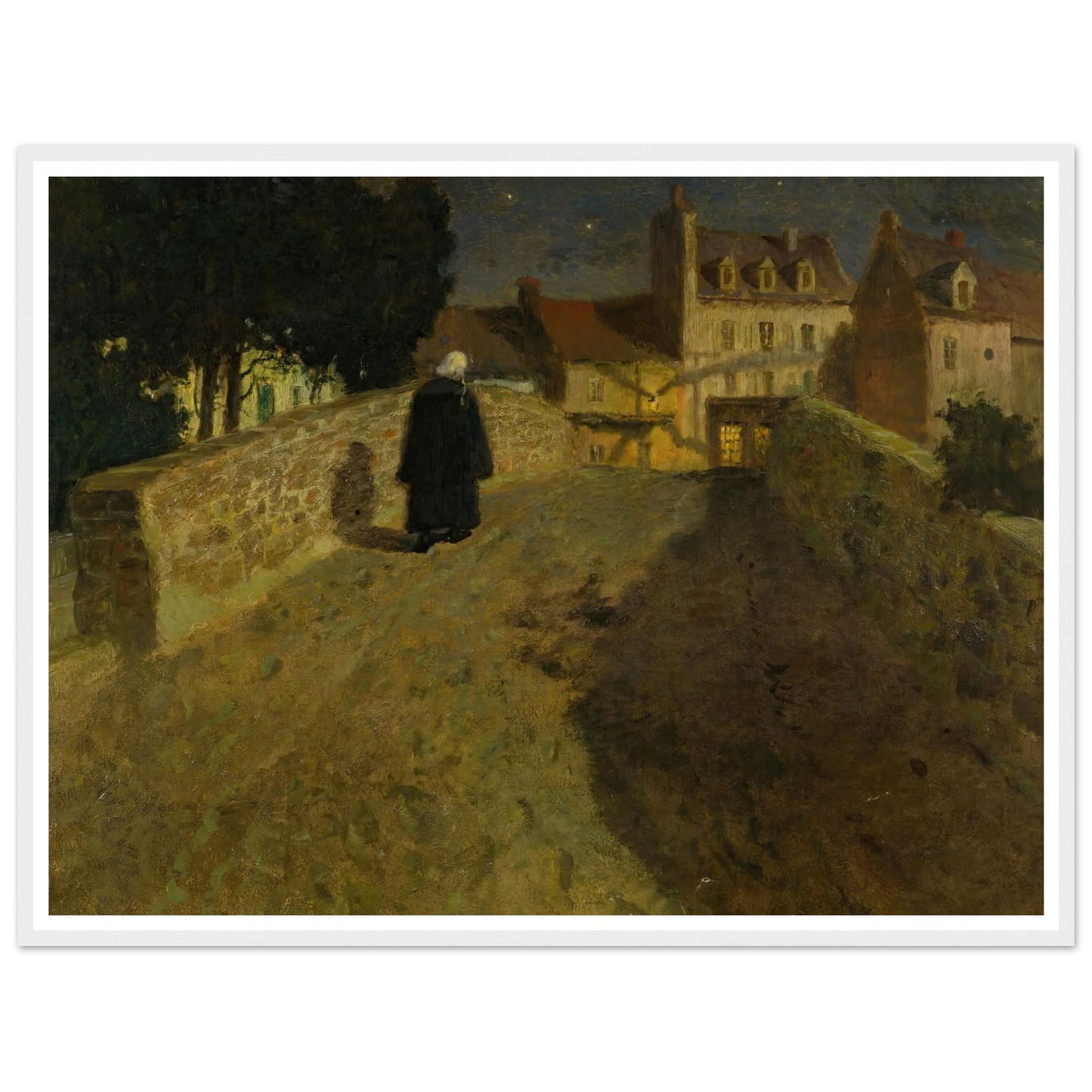 Towards The Pont Lovignon (Pont Fleuri) In Quimperlé Art Print | Frits Thaulow - Framed Poster - 30x40 cm / 12x16″ - Black frame