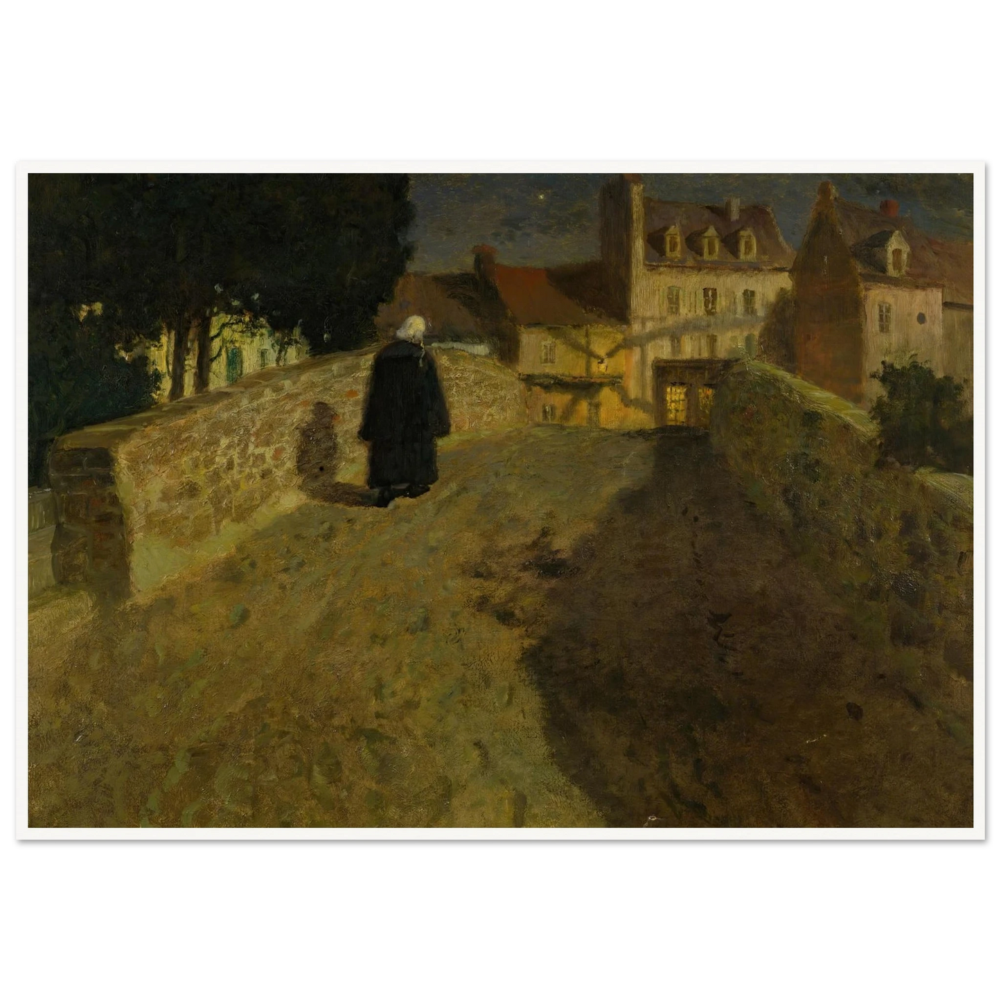 Towards The Pont Lovignon (Pont Fleuri) In Quimperlé Art Print | Frits Thaulow - Framed Poster - 30x40 cm / 12x16″ - Black frame
