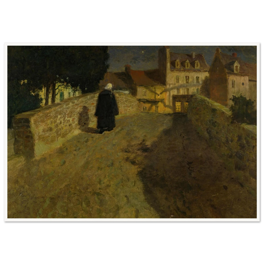Towards The Pont Lovignon (Pont Fleuri) In Quimperlé Art Print | Frits Thaulow - Framed Poster - 30x40 cm / 12x16″ - Black frame