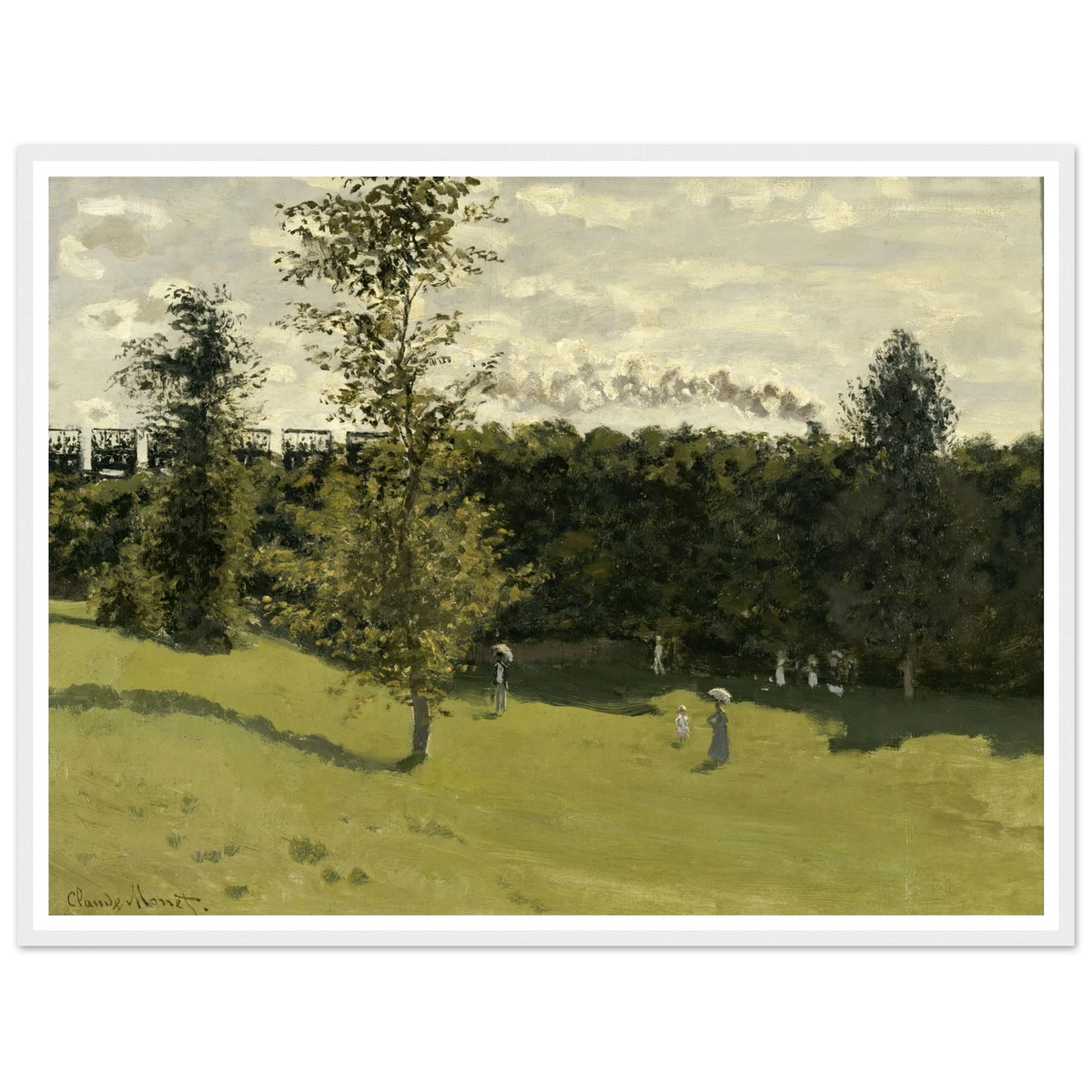 Train in the Countryside (circa 1870) Art Print | Claude Monet - Framed Poster - 30x40 cm / 12x16″ - Black frame