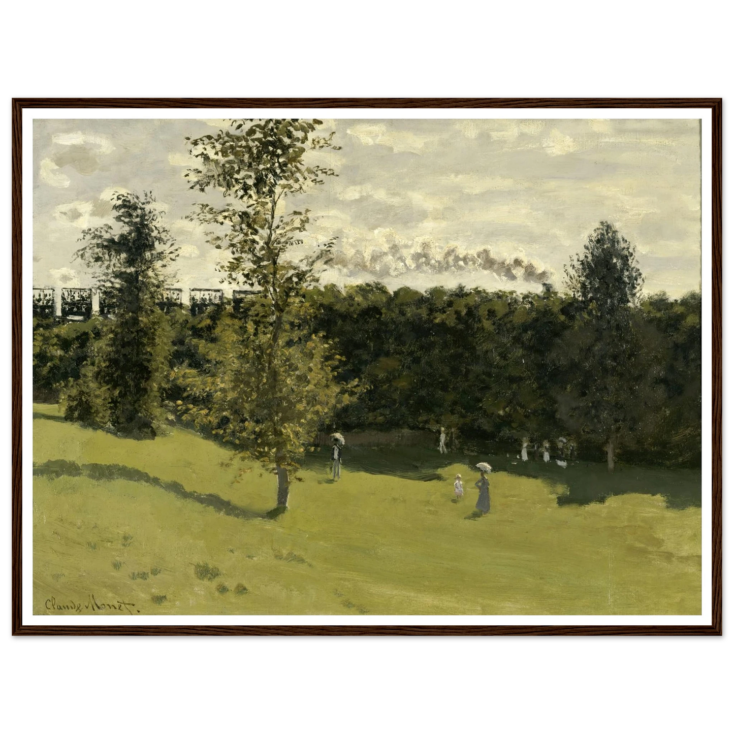 Train in the Countryside (circa 1870) Art Print | Claude Monet - Framed Poster - 30x40 cm / 12x16″ - Black frame