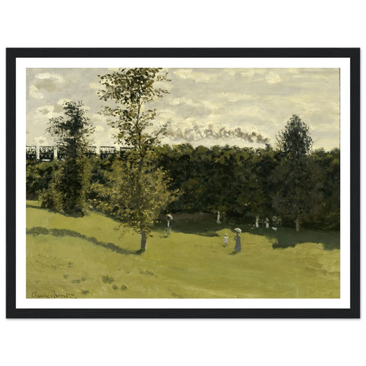 Train in the Countryside (circa 1870) Art Print | Claude Monet - Framed Poster - 30x40 cm / 12x16″ - Black frame