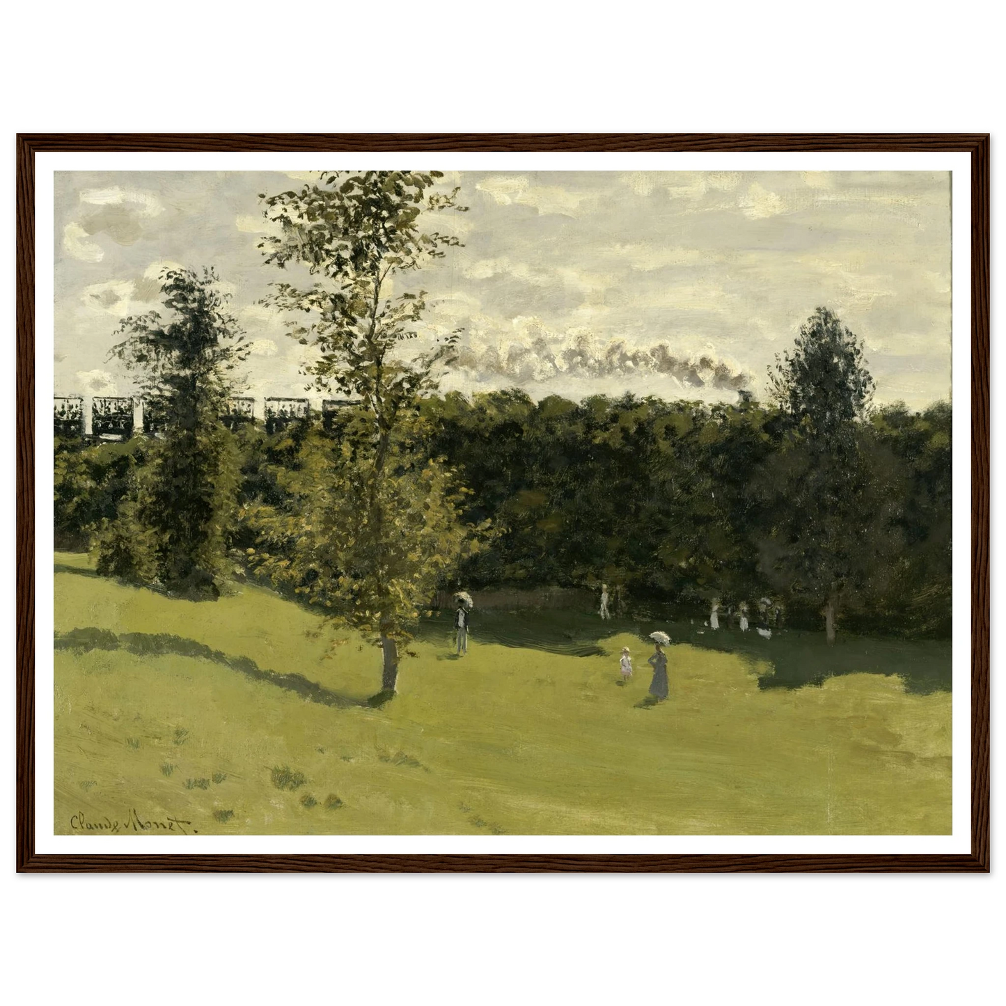 Train in the Countryside (circa 1870) Art Print | Claude Monet - Framed Poster - 30x40 cm / 12x16″ - Black frame