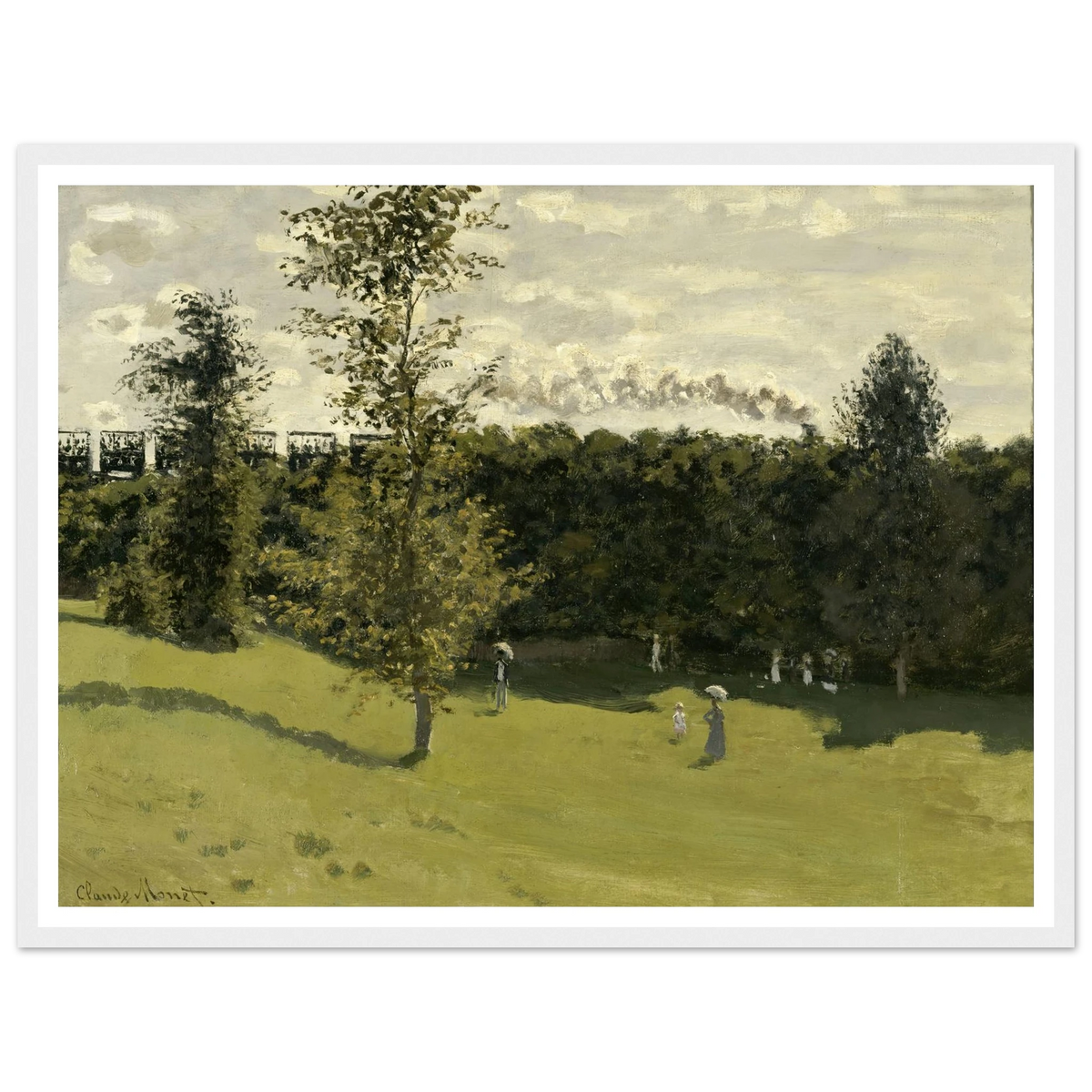 Train in the Countryside (circa 1870) Art Print | Claude Monet - Framed Poster - 30x40 cm / 12x16″ - Black frame