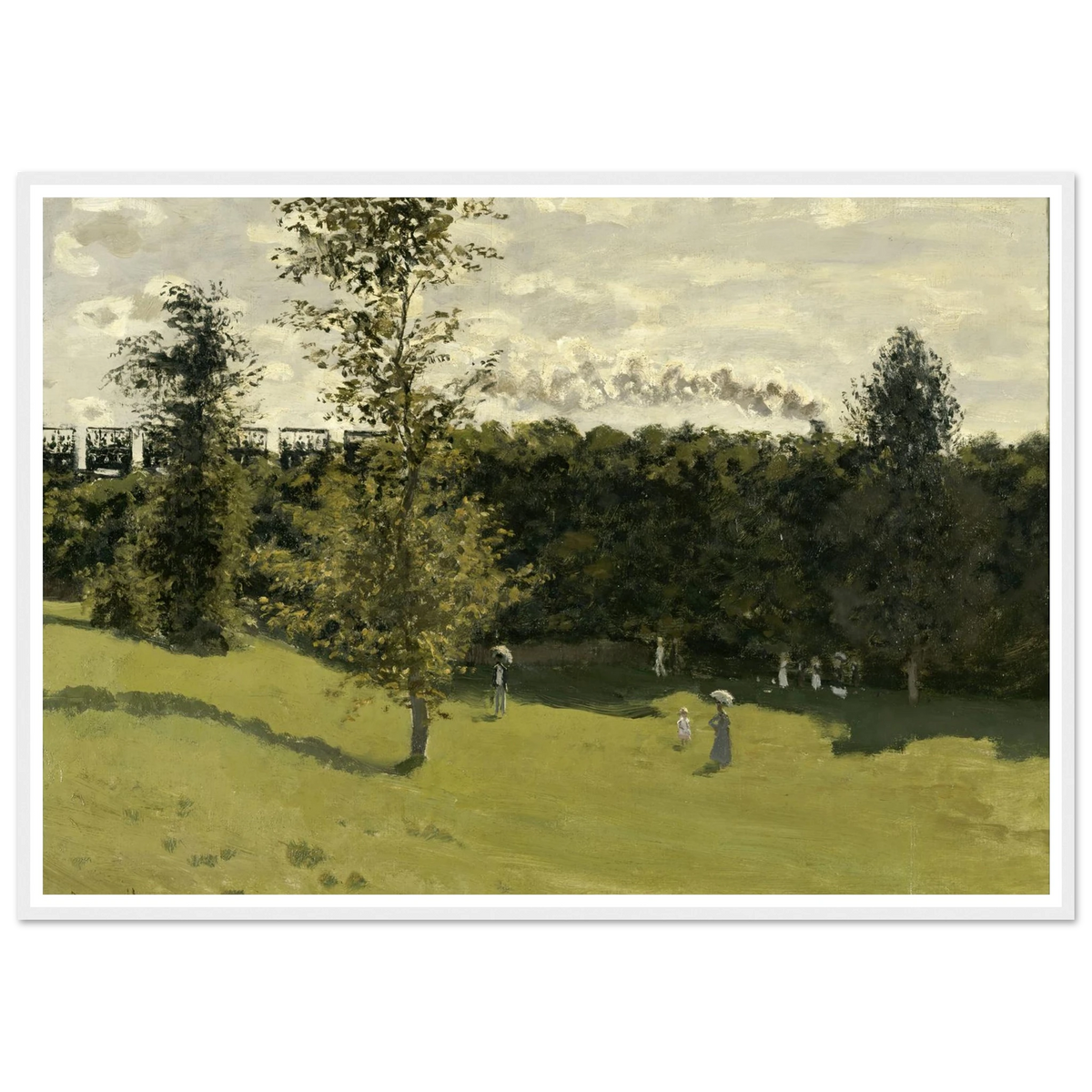 Train in the Countryside (circa 1870) Art Print | Claude Monet - Framed Poster - 30x40 cm / 12x16″ - Black frame