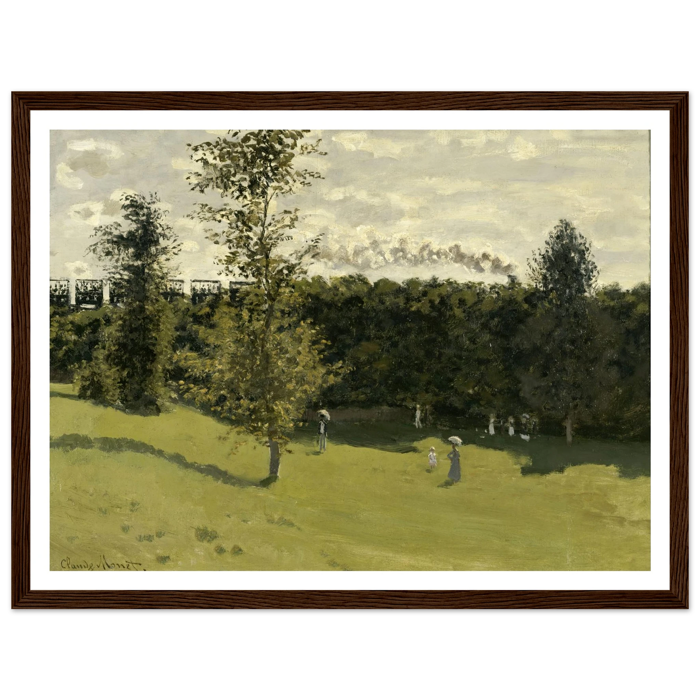 Train in the Countryside (circa 1870) Art Print | Claude Monet - Framed Poster - 30x40 cm / 12x16″ - Black frame