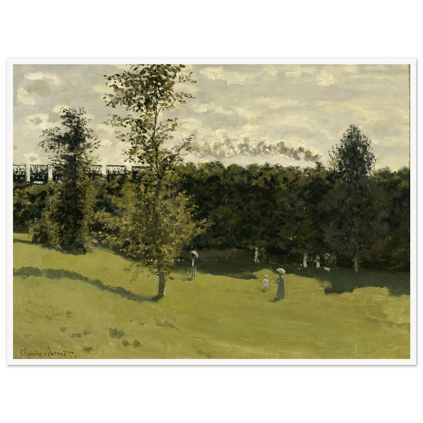 Train in the Countryside (circa 1870) Art Print | Claude Monet - Framed Poster - 30x40 cm / 12x16″ - Black frame