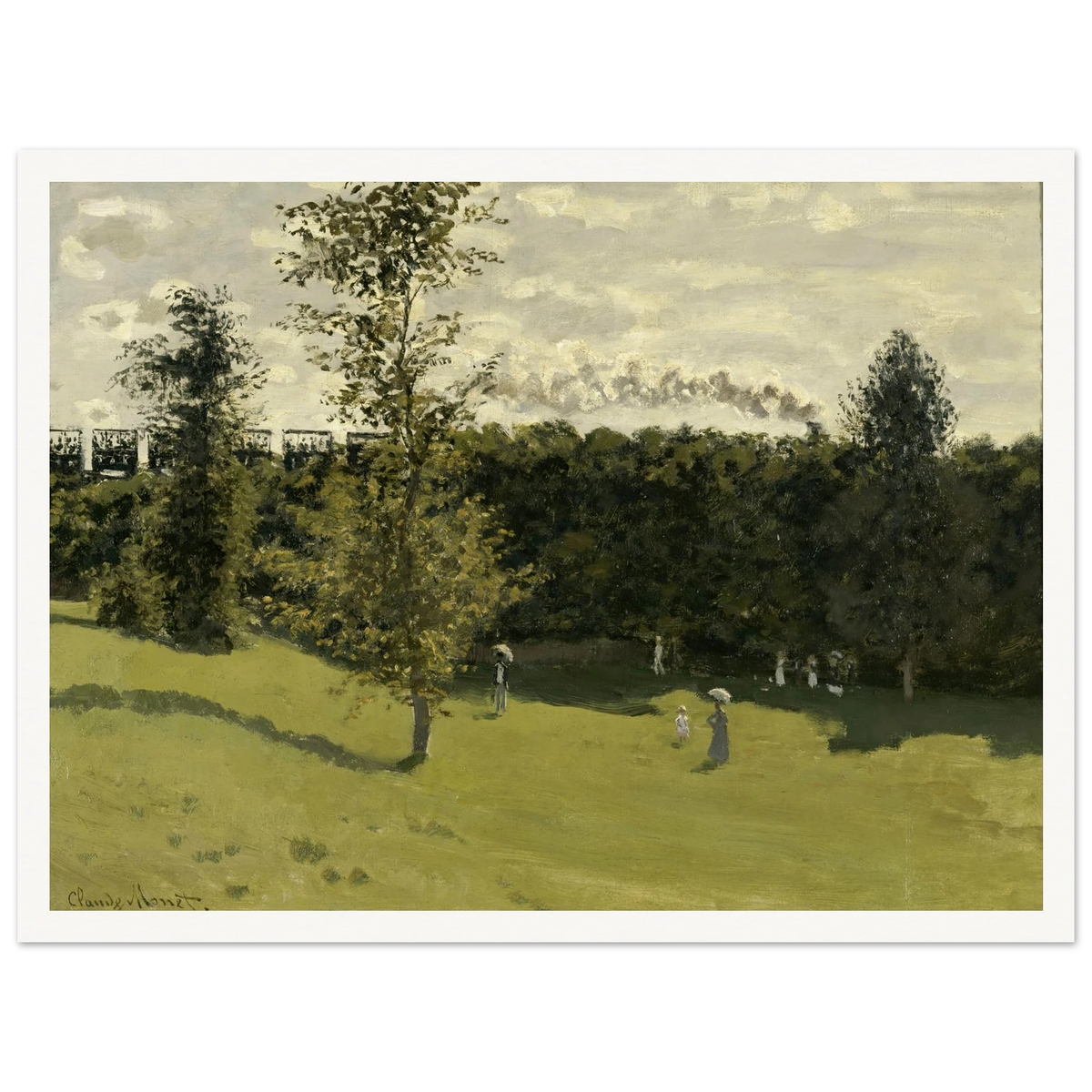 Train in the Countryside (circa 1870) Art Print | Claude Monet - Framed Poster - 30x40 cm / 12x16″ - Black frame