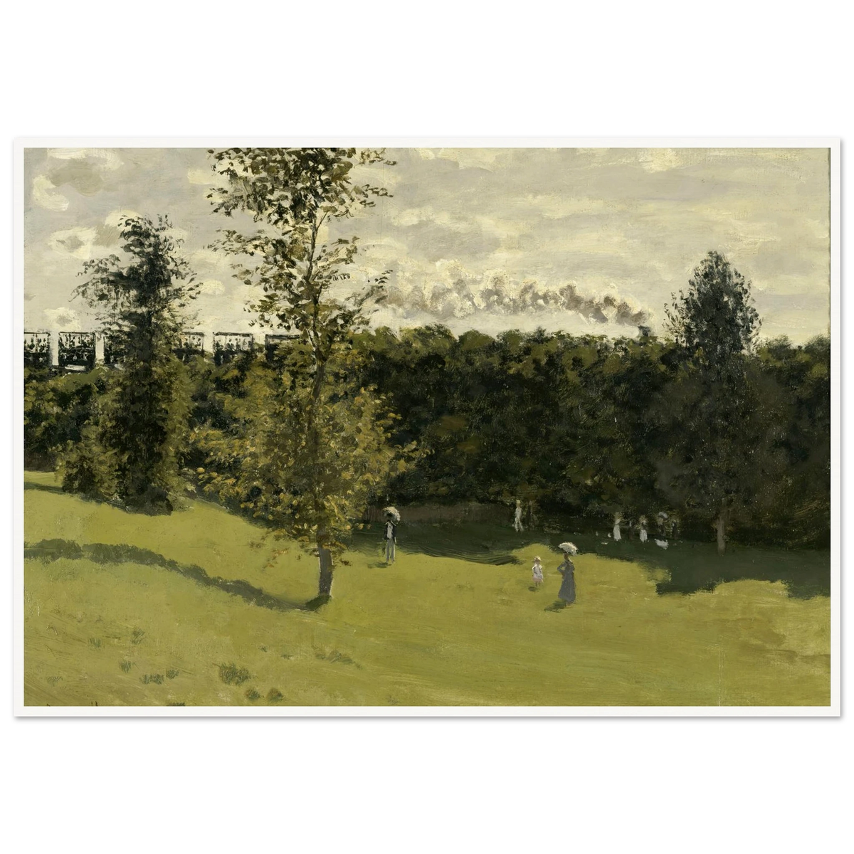 Train in the Countryside (circa 1870) Art Print | Claude Monet - Framed Poster - 30x40 cm / 12x16″ - Black frame