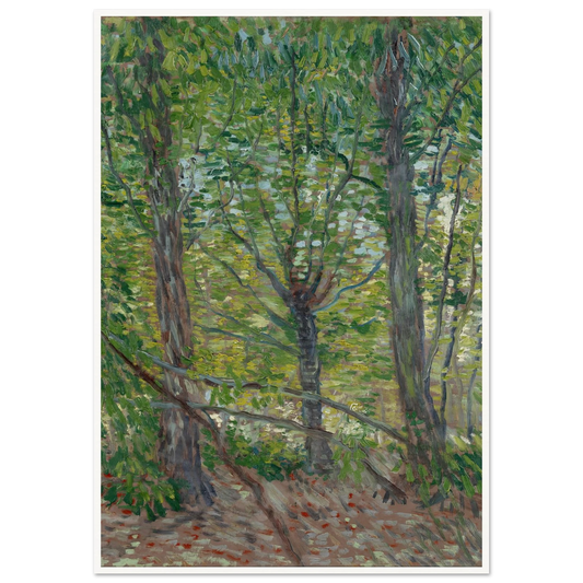 Trees Art Print | Vincent van Gogh - Framed Poster - 30x40 cm / 12x16″ - Black frame