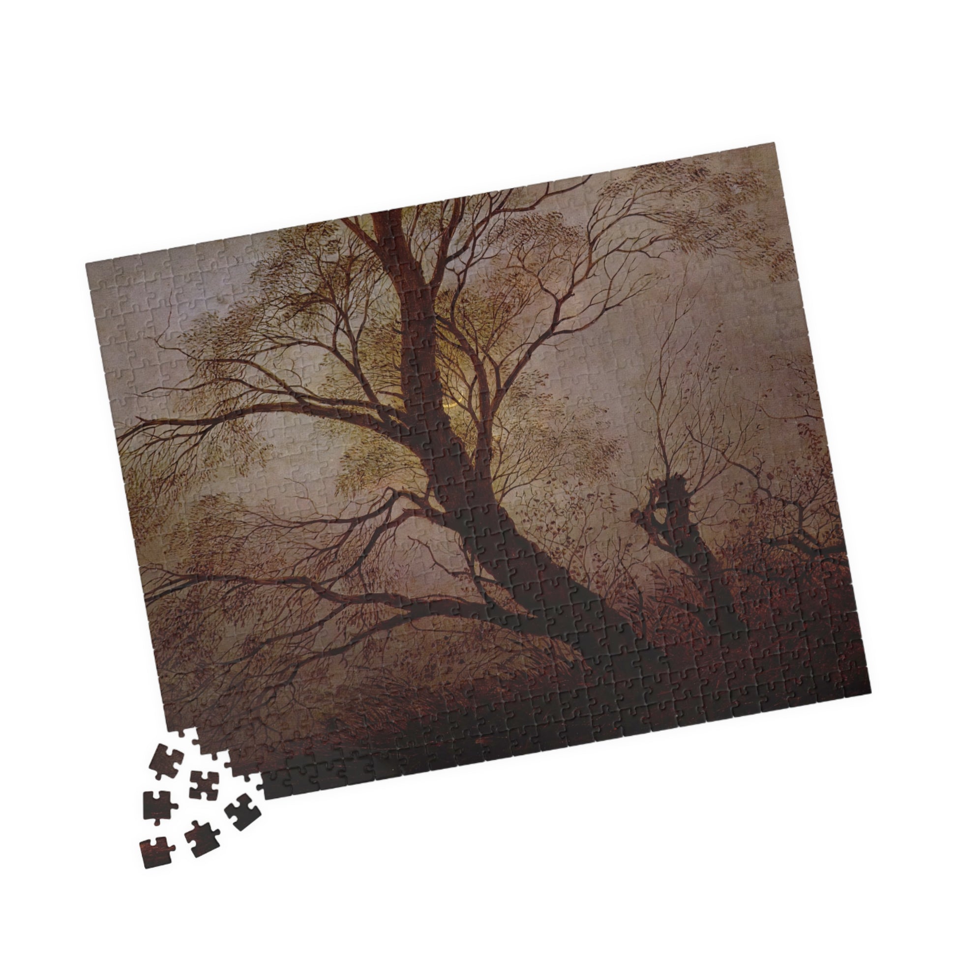 Trees in the moonlight Puzzle | Caspar David Friedrich - - 252 pcs (Horizontal) - 