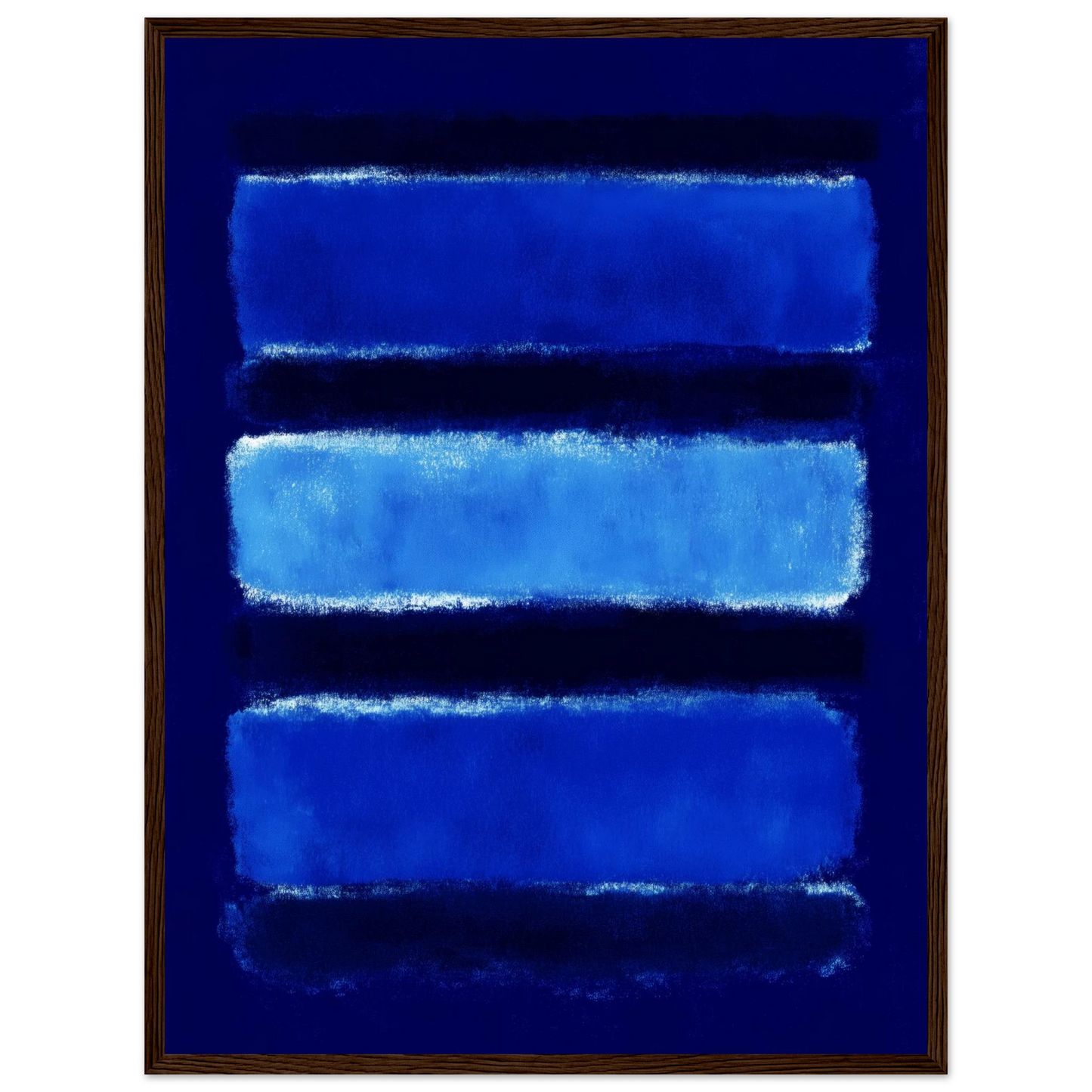 Triple Blue Bars - Framed Poster - 30x40 cm / 12x16″ - Black frame