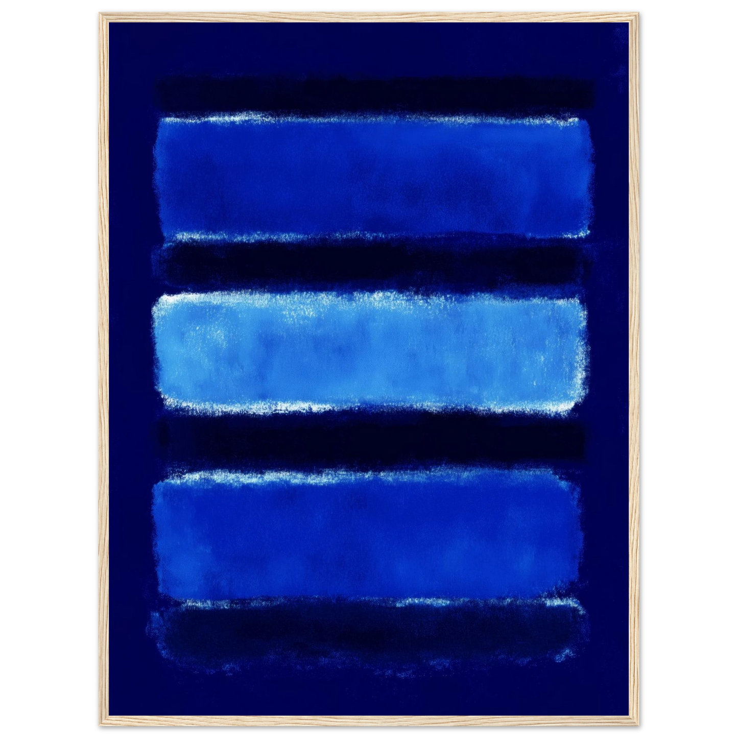 Triple Blue Bars - Framed Poster - 30x40 cm / 12x16″ - Black frame