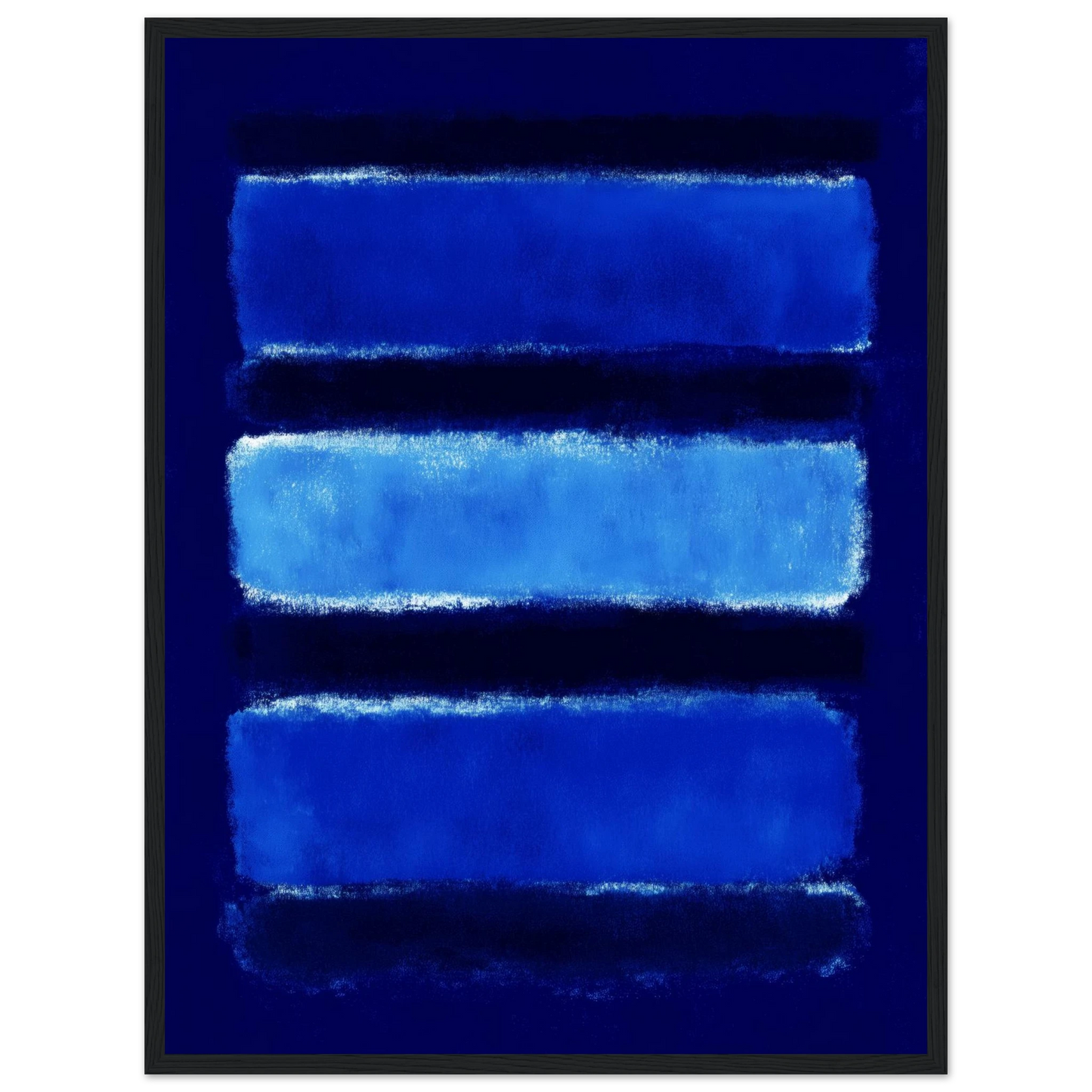 Triple Blue Bars - Framed Poster - 30x40 cm / 12x16″ - Black frame