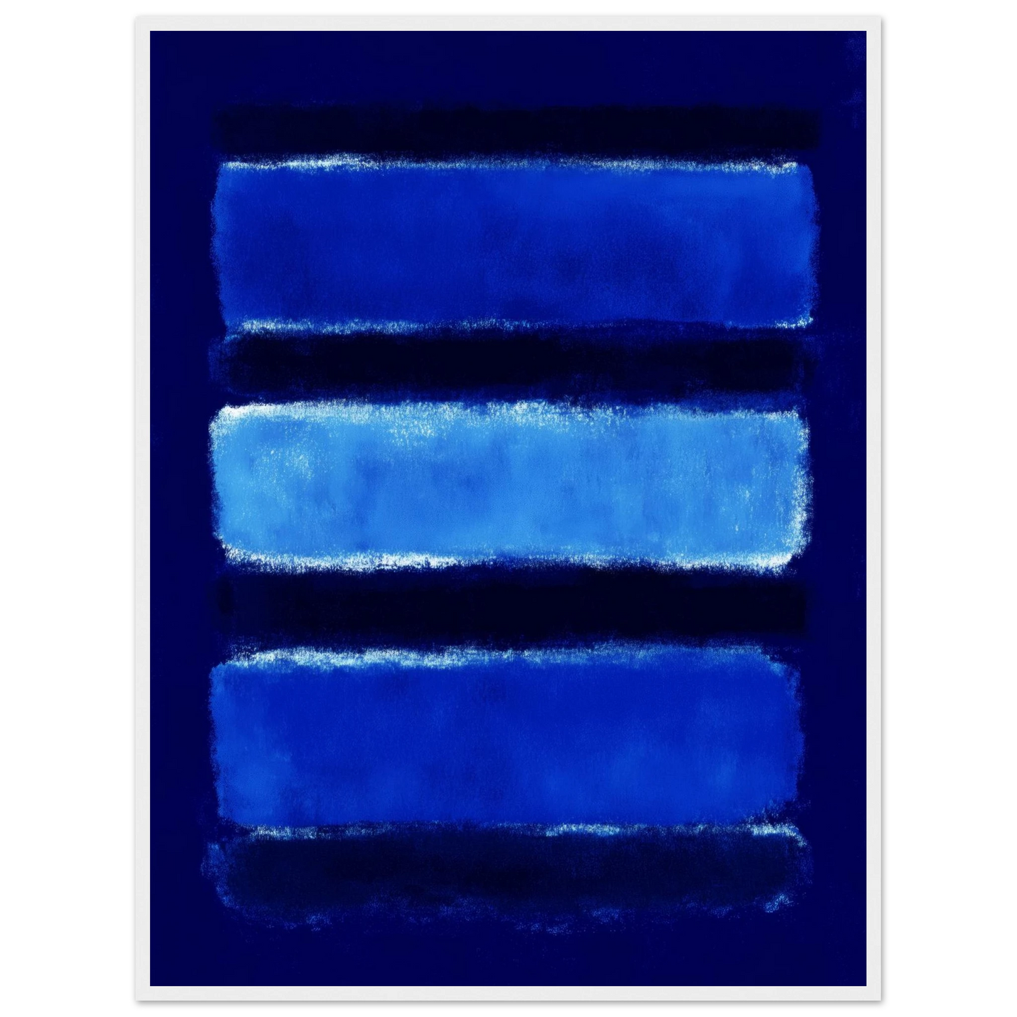 Triple Blue Bars - Framed Poster - 30x40 cm / 12x16″ - Black frame