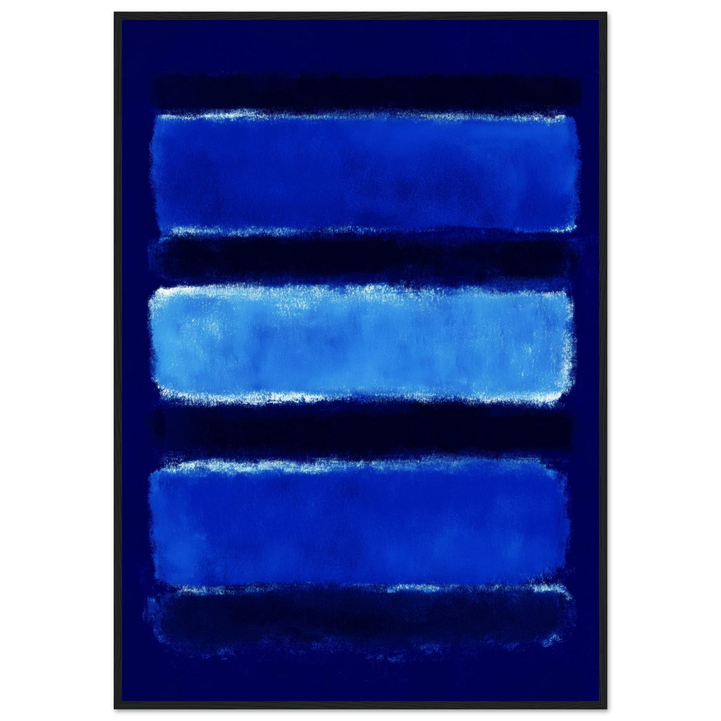 Triple Blue Bars - Framed Poster - 30x40 cm / 12x16″ - Black frame
