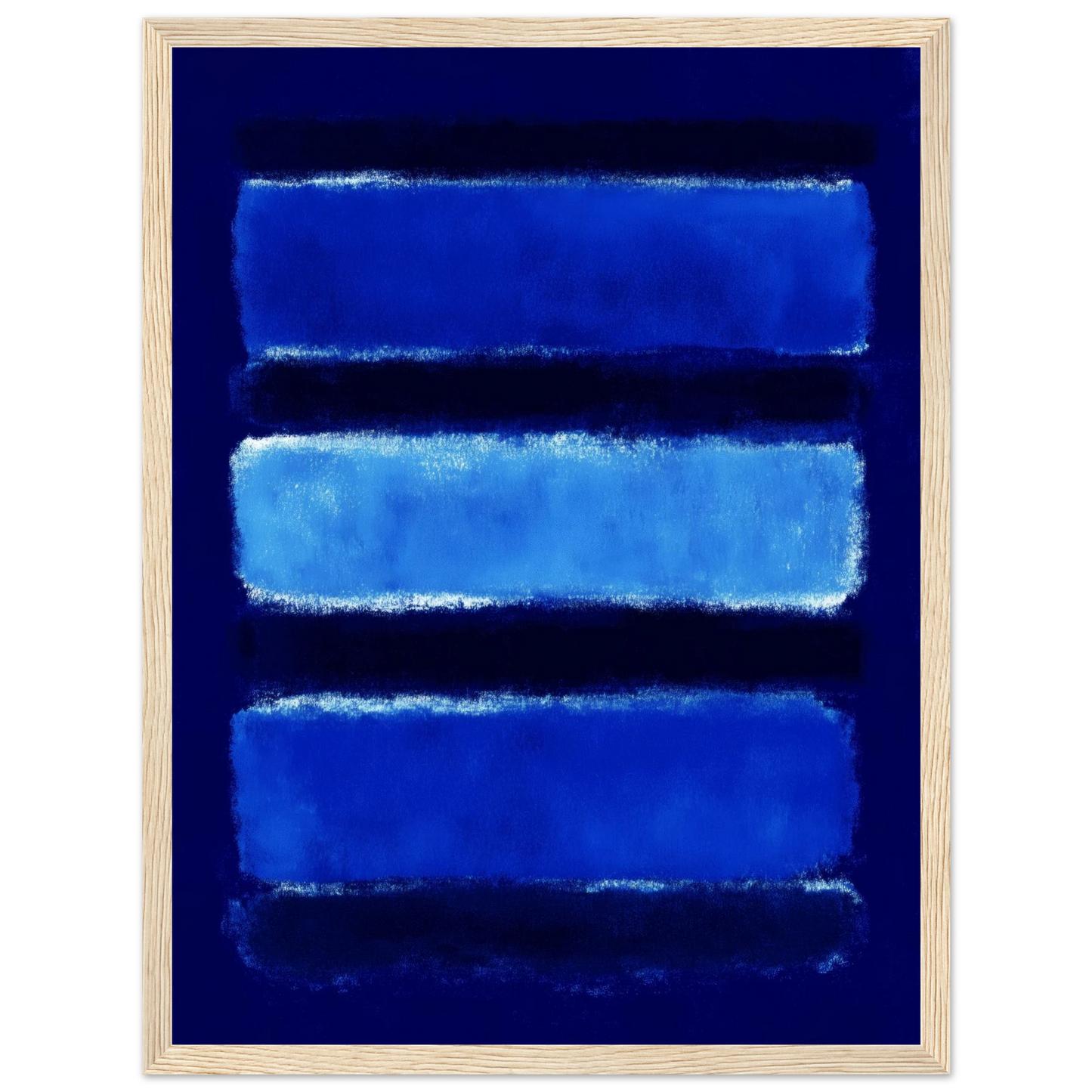 Triple Blue Bars - Framed Poster - 30x40 cm / 12x16″ - Black frame