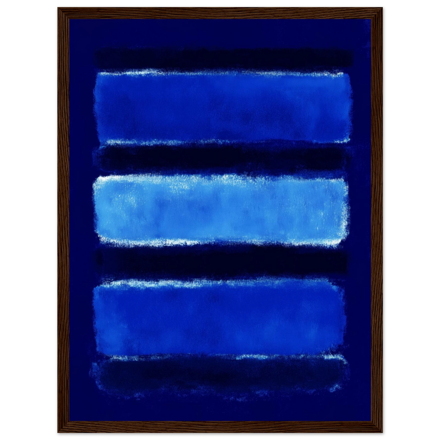 Triple Blue Bars - Framed Poster - 30x40 cm / 12x16″ - Black frame
