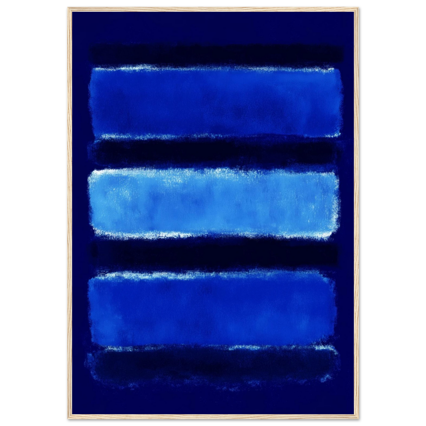 Triple Blue Bars - Framed Poster - 30x40 cm / 12x16″ - Black frame