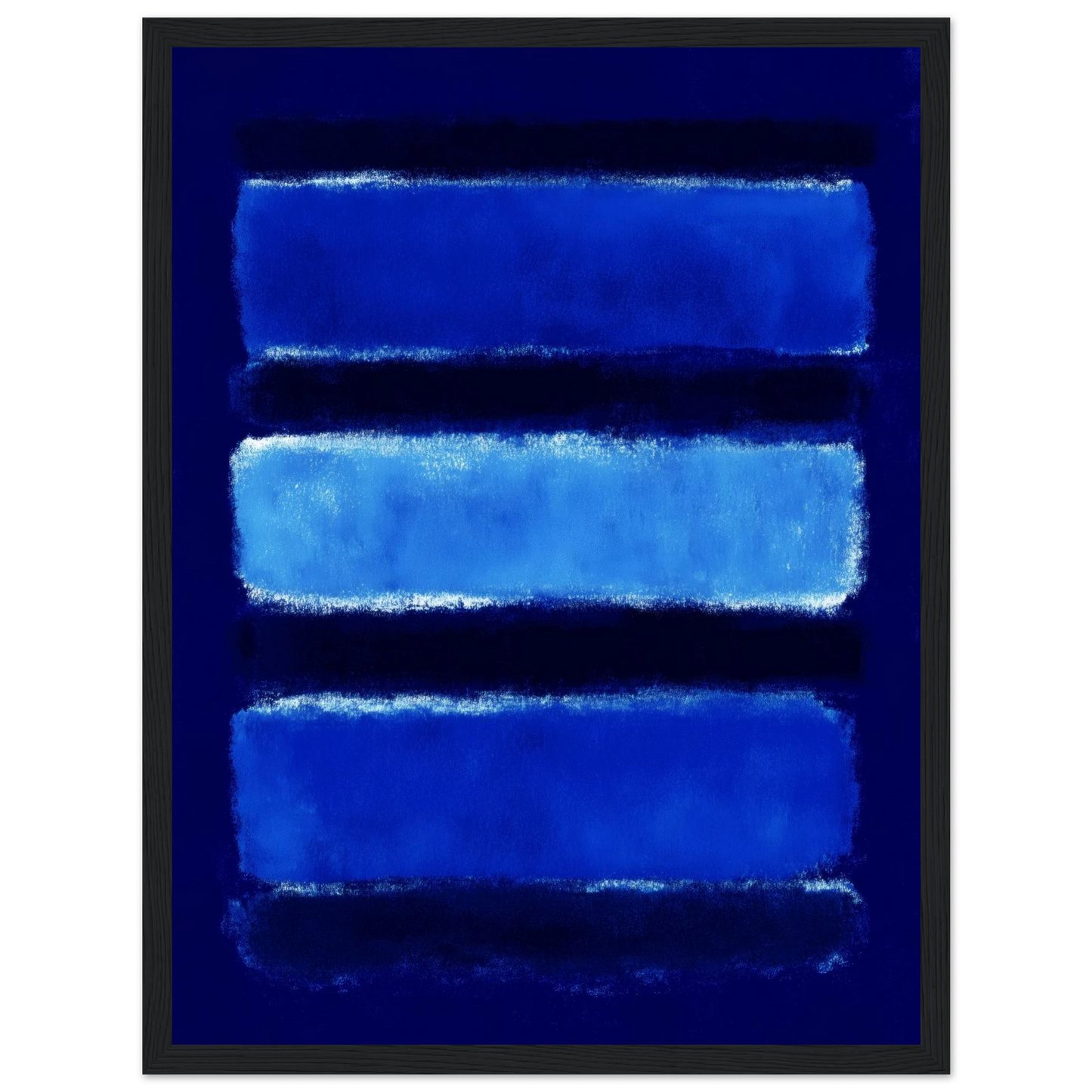 Triple Blue Bars - Framed Poster - 30x40 cm / 12x16″ - Black frame