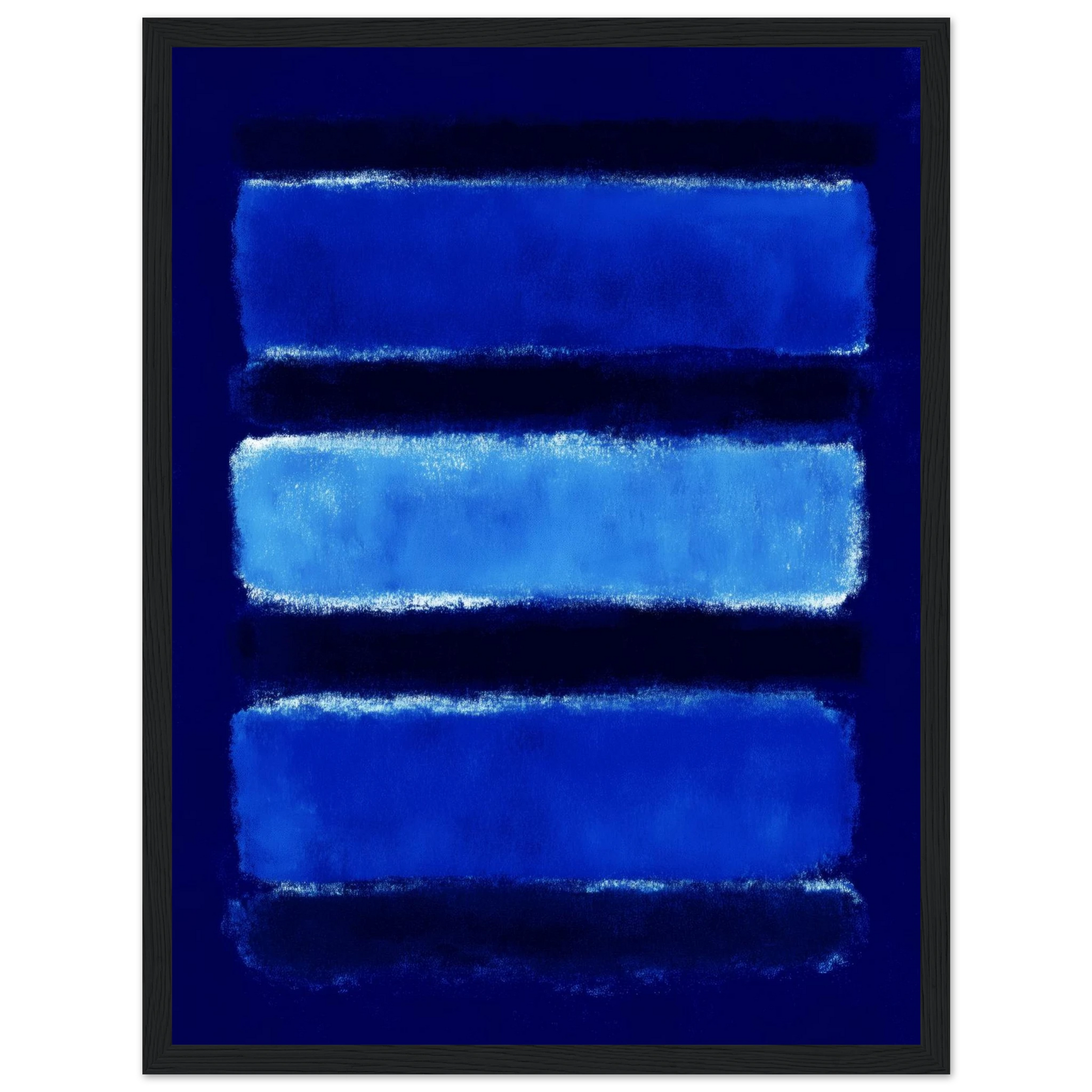 Triple Blue Bars - Framed Poster - 30x40 cm / 12x16″ - Black frame