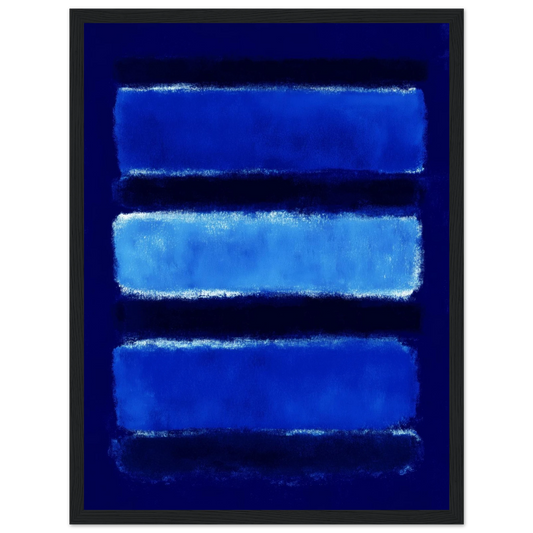Triple Blue Bars - Framed Poster - 30x40 cm / 12x16″ - Black frame