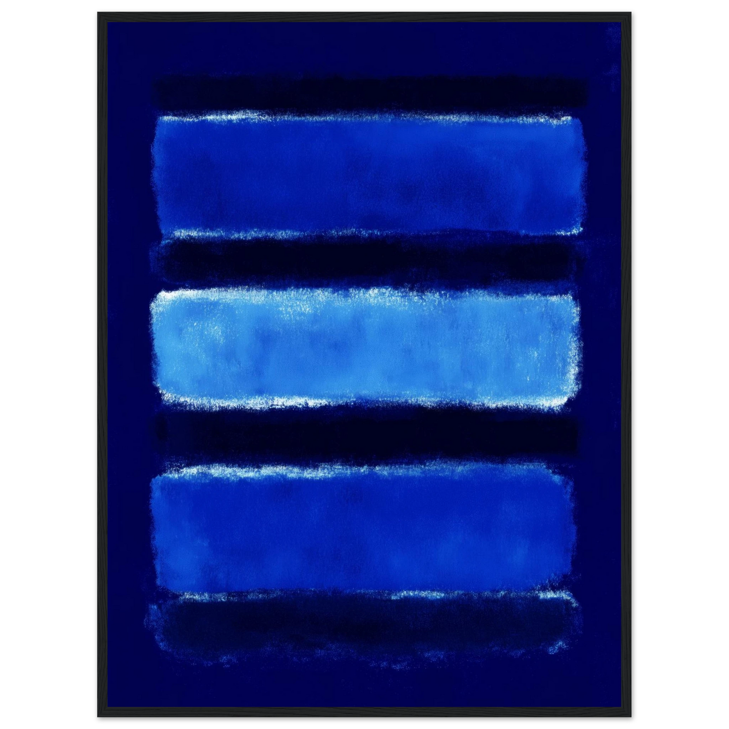 Triple Blue Bars - Framed Poster - 30x40 cm / 12x16″ - Black frame