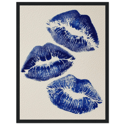Triple Indigo Kiss - Framed Poster - 30x40 cm / 12x16″ - Black frame