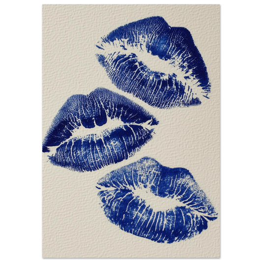 Triple Indigo Kiss - Framed Poster - 30x40 cm / 12x16″ - Black frame