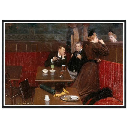 Trois personnages dans un café (1890) Art Print | Jean Beraud - Framed Poster - 30x40 cm / 12x16″ - Black frame