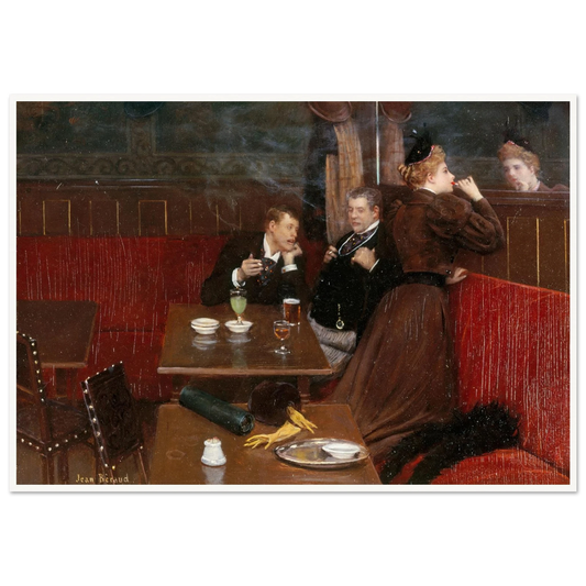 Trois personnages dans un café (1890) Art Print | Jean Beraud - Framed Poster - 30x40 cm / 12x16″ - Black frame