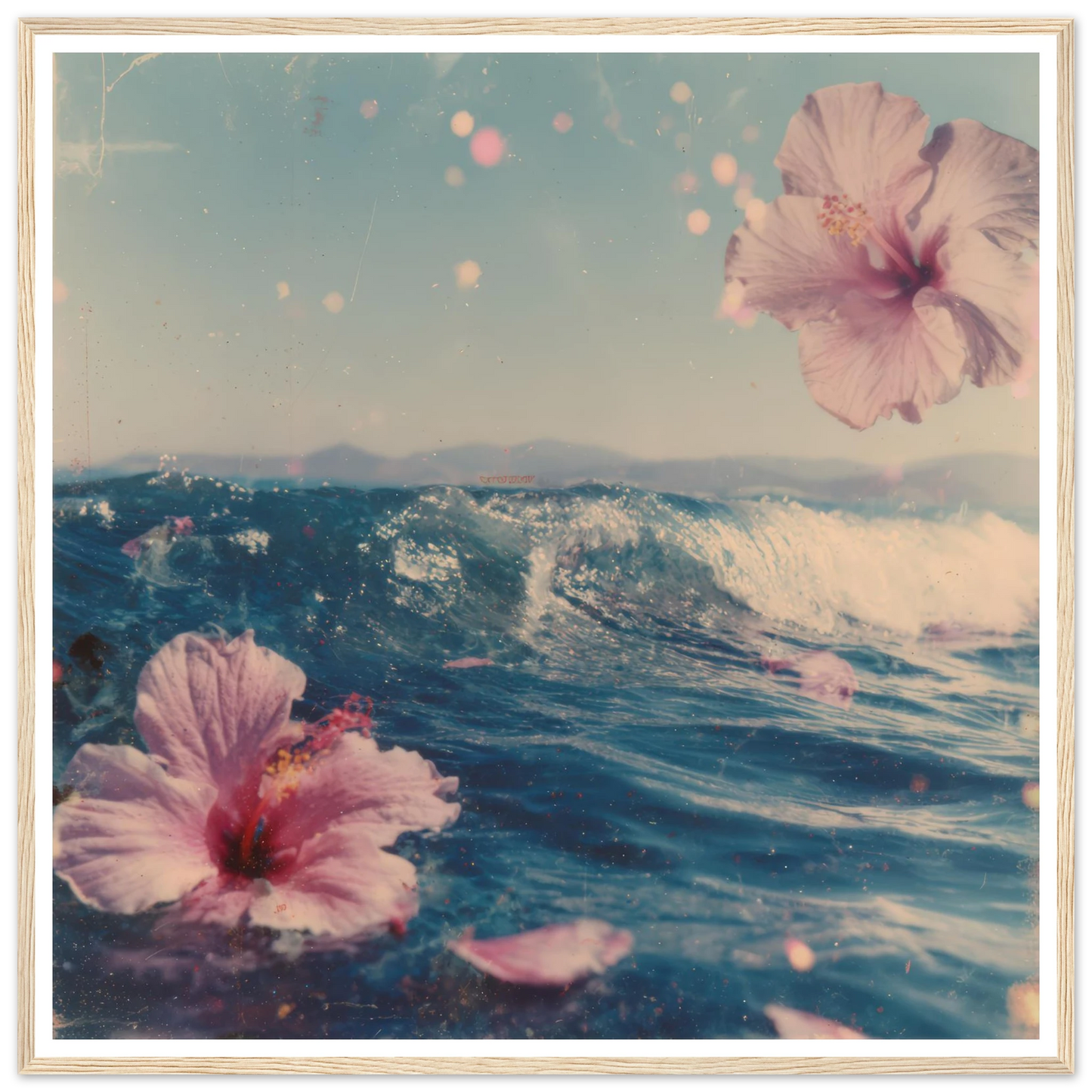 Tropical Wave Dream - Framed Poster - 30x30 cm / 12x12″ - Black frame