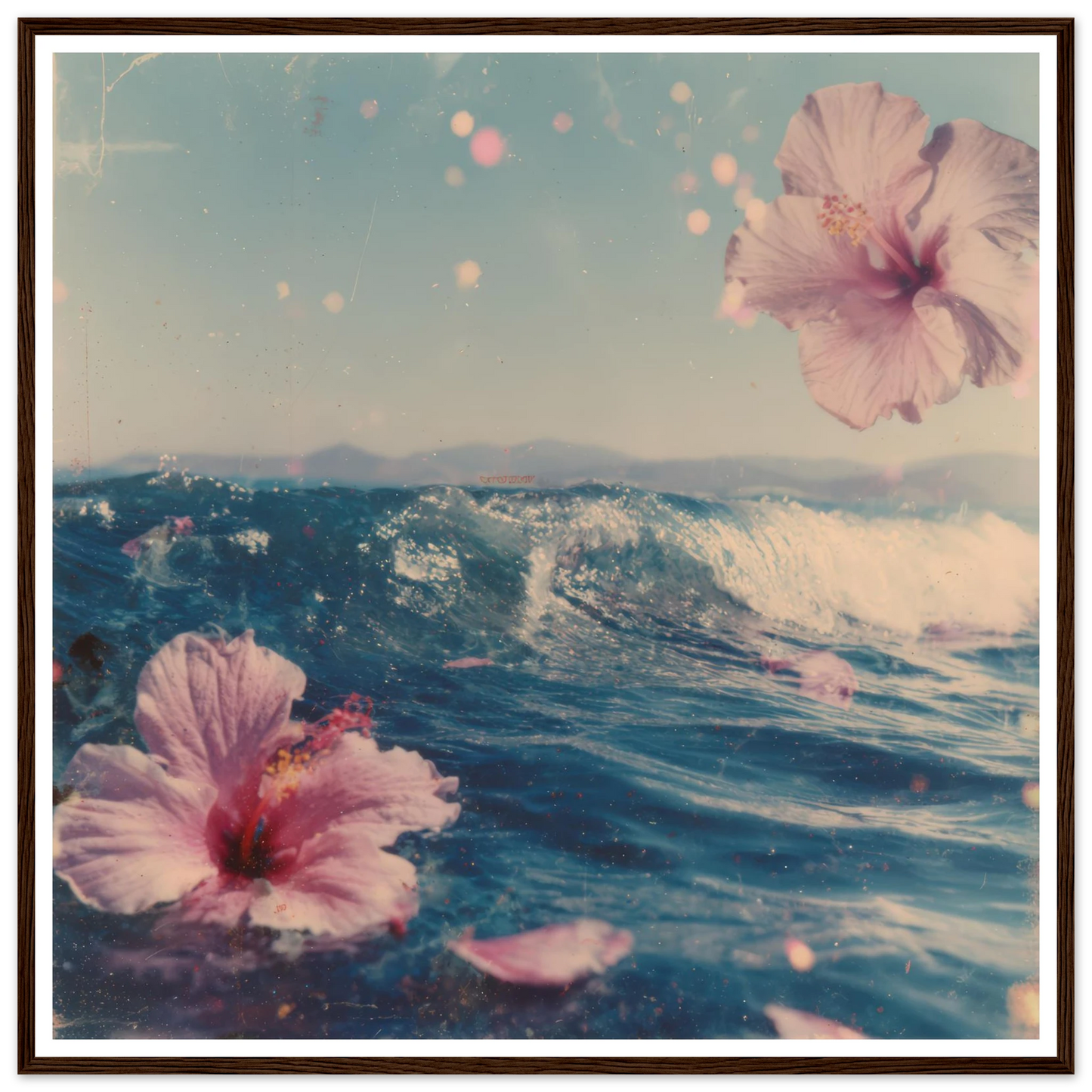 Tropical Wave Dream - Framed Poster - 30x30 cm / 12x12″ - Black frame