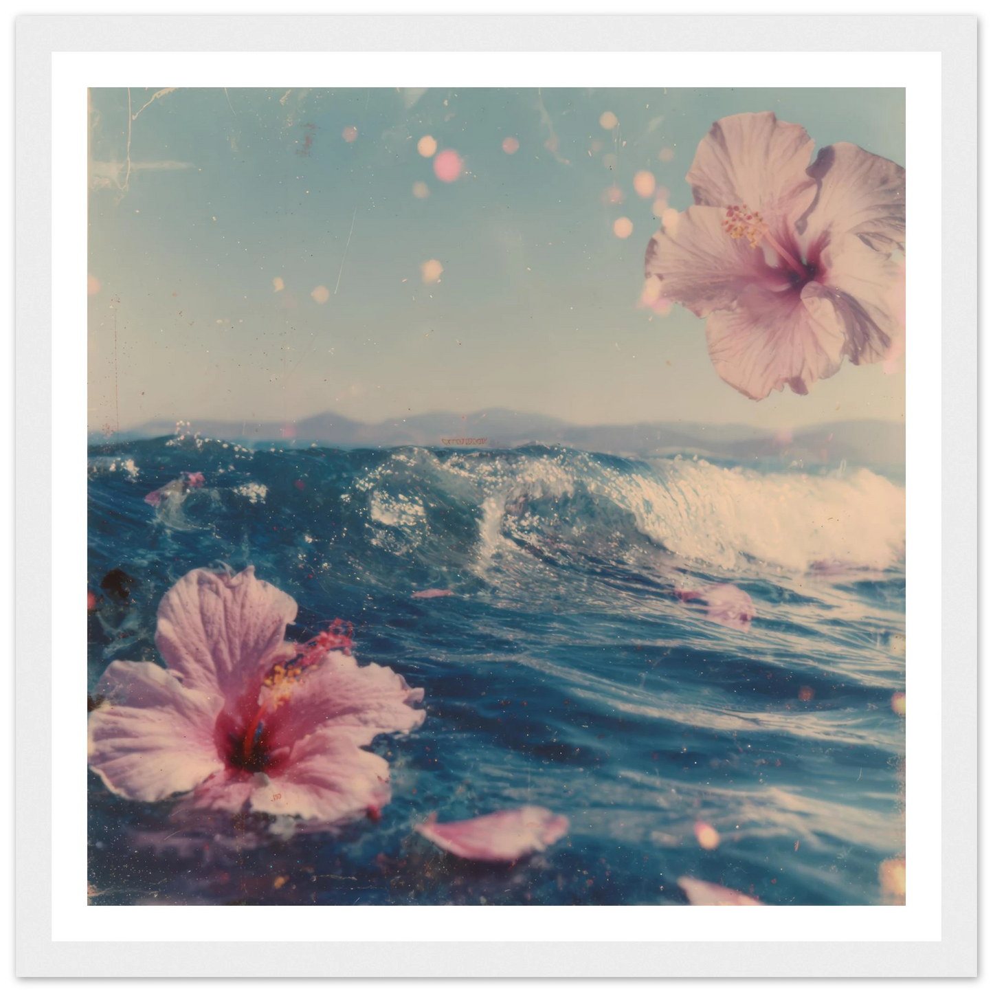 Tropical Wave Dream - Framed Poster - 30x30 cm / 12x12″ - Black frame