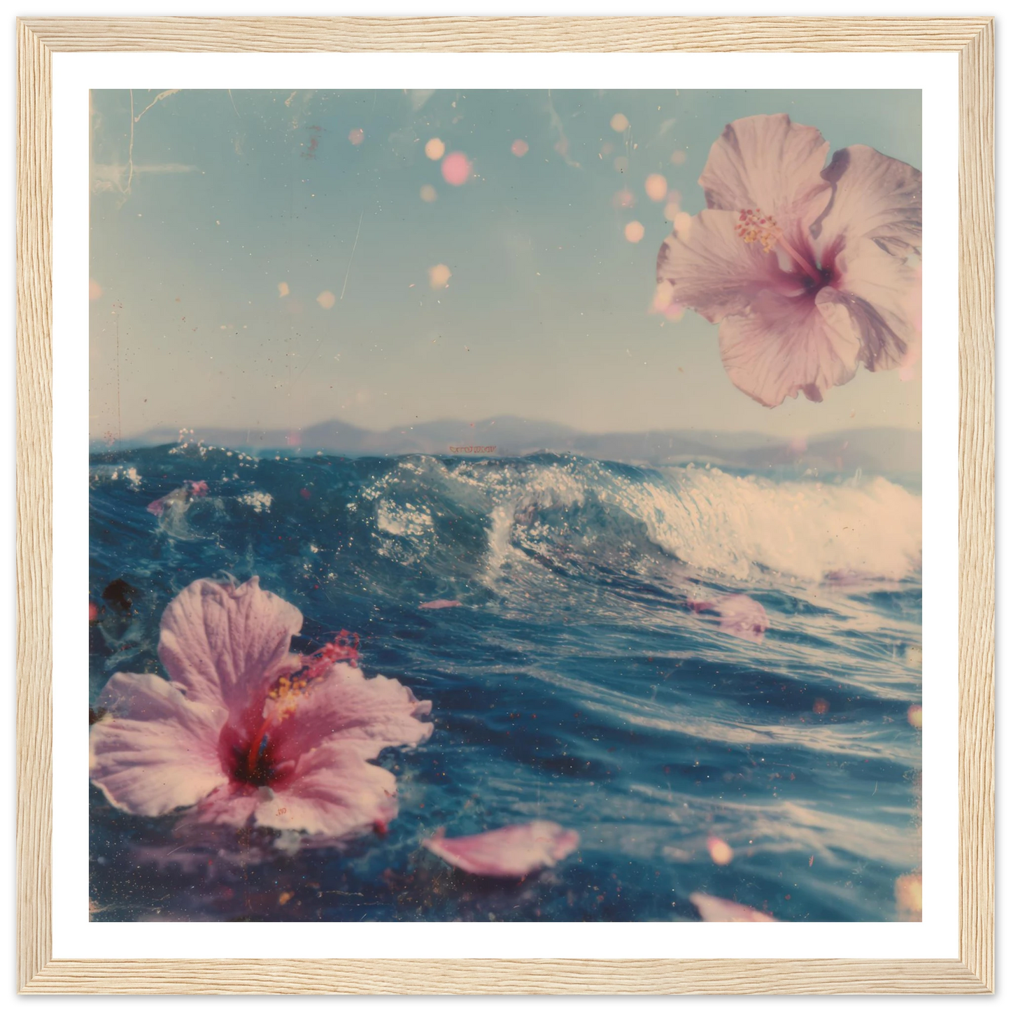 Tropical Wave Dream - Framed Poster - 30x30 cm / 12x12″ - Black frame