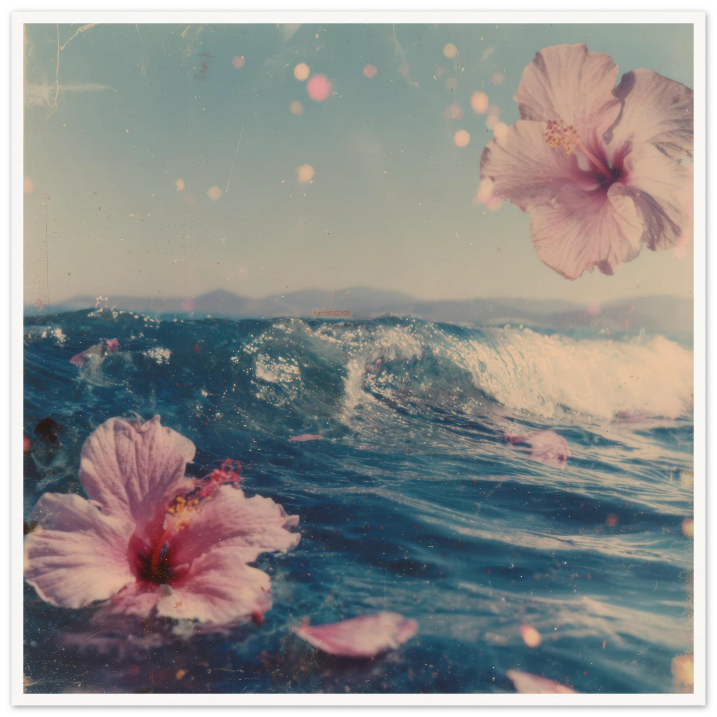 Tropical Wave Dream - Framed Poster - 30x30 cm / 12x12″ - Black frame