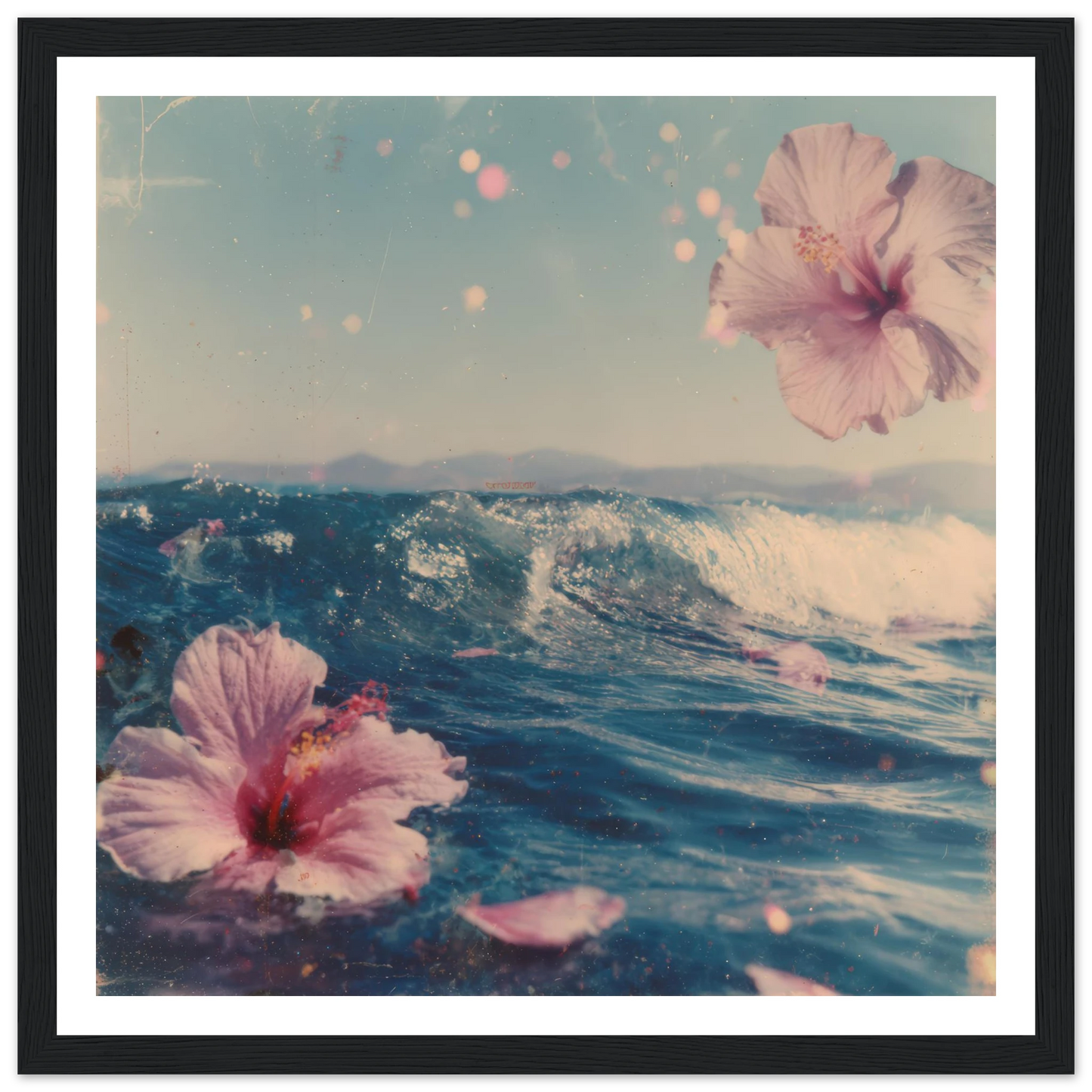Tropical Wave Dream - Framed Poster - 30x30 cm / 12x12″ - Black frame