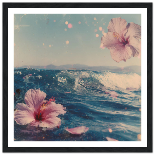 Tropical Wave Dream - Framed Poster - 30x30 cm / 12x12″ - Black frame