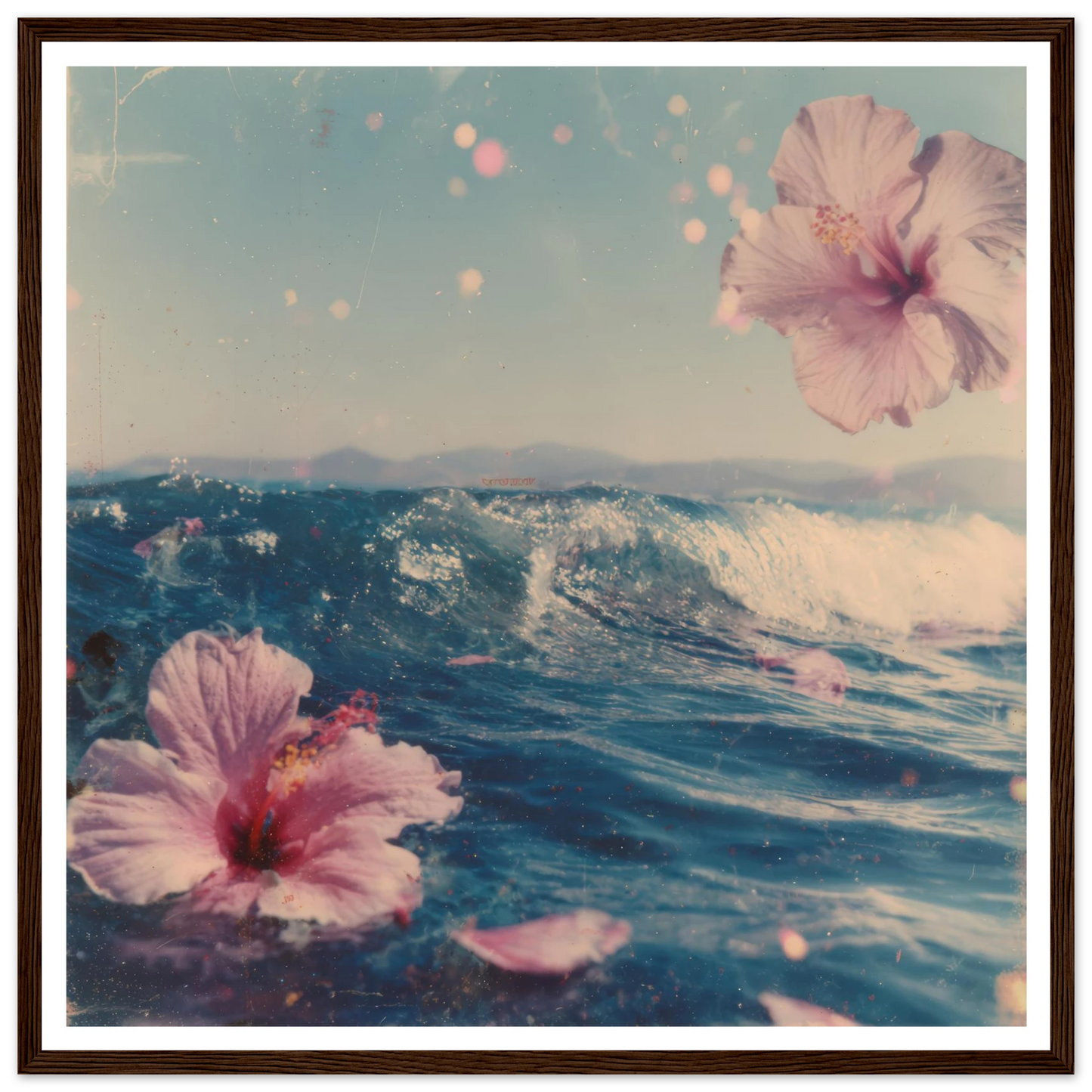 Tropical Wave Dream - Framed Poster - 30x30 cm / 12x12″ - Black frame