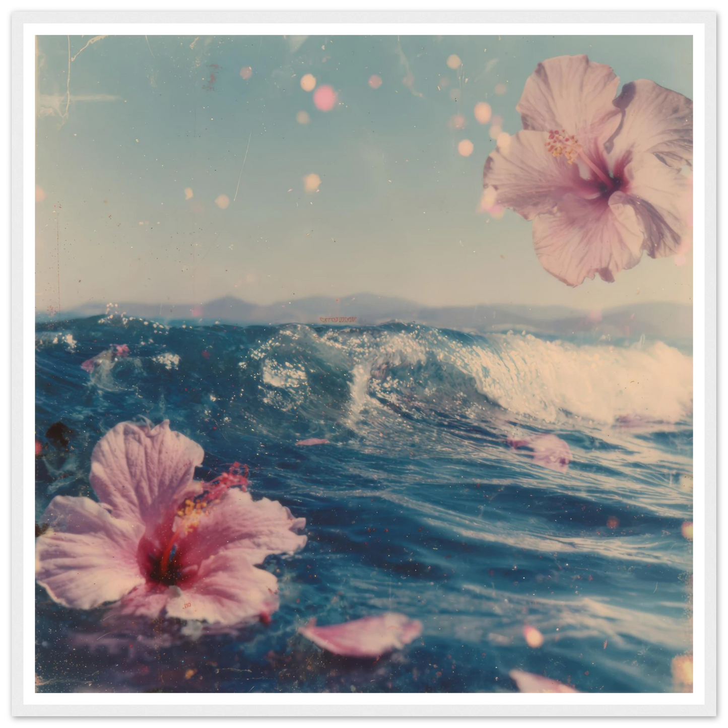 Tropical Wave Dream - Framed Poster - 30x30 cm / 12x12″ - Black frame