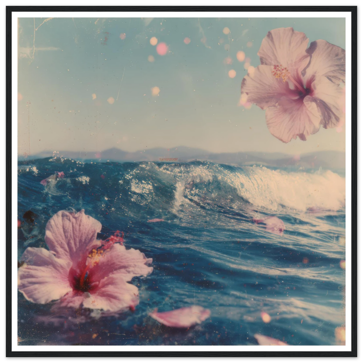 Tropical Wave Dream - Framed Poster - 30x30 cm / 12x12″ - Black frame
