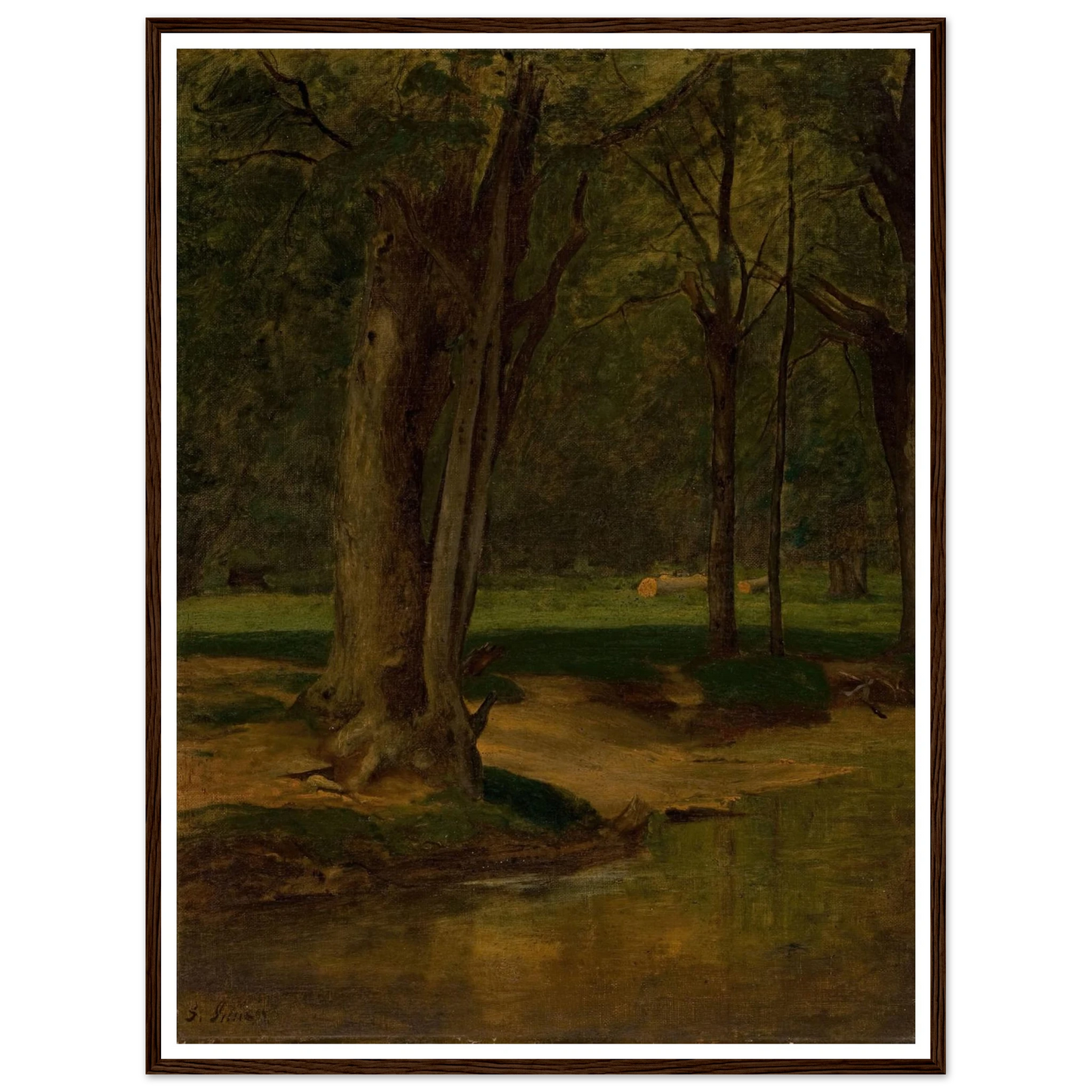 Trout Stream, North Conway (circa 1875-76) Art Print | George Inness - Framed Poster - 30x40 cm / 12x16″ - Black frame