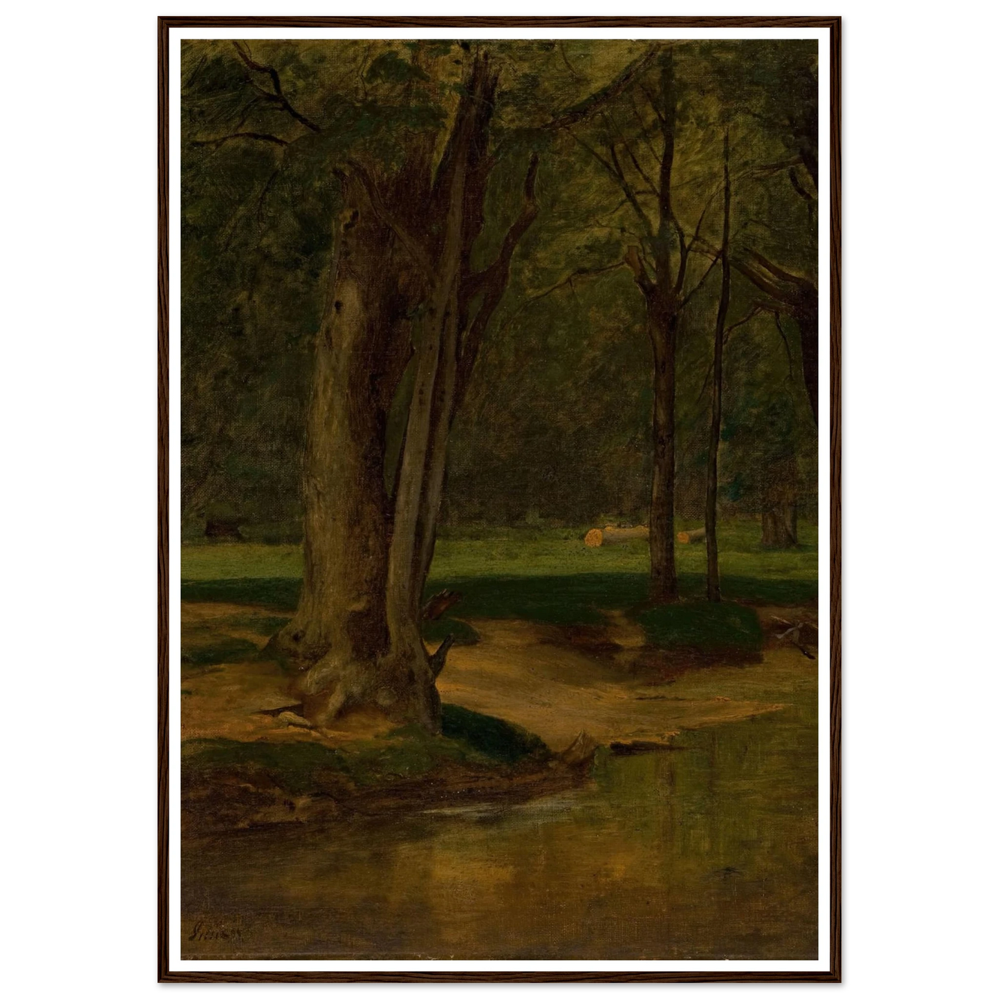 Trout Stream, North Conway (circa 1875-76) Art Print | George Inness - Framed Poster - 30x40 cm / 12x16″ - Black frame