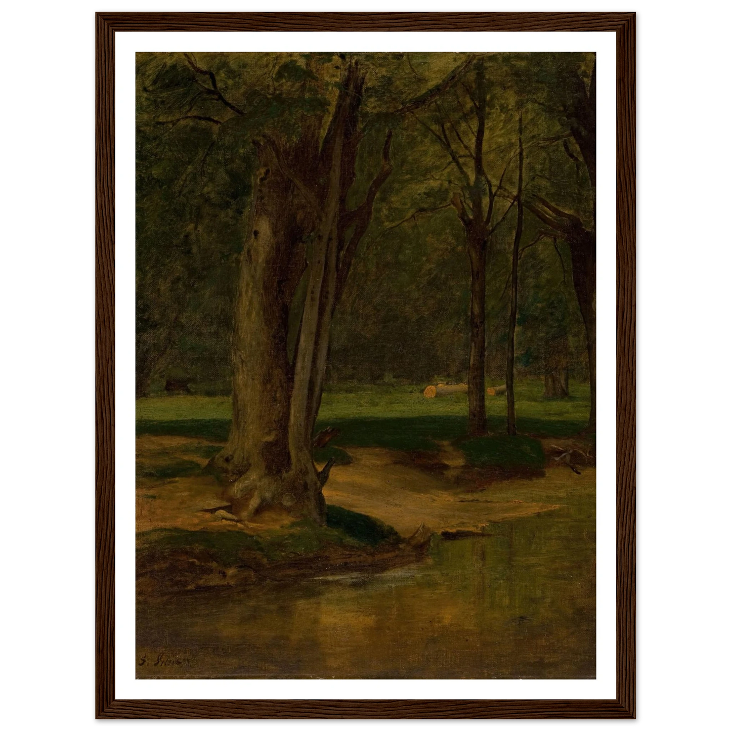 Trout Stream, North Conway (circa 1875-76) Art Print | George Inness - Framed Poster - 30x40 cm / 12x16″ - Black frame