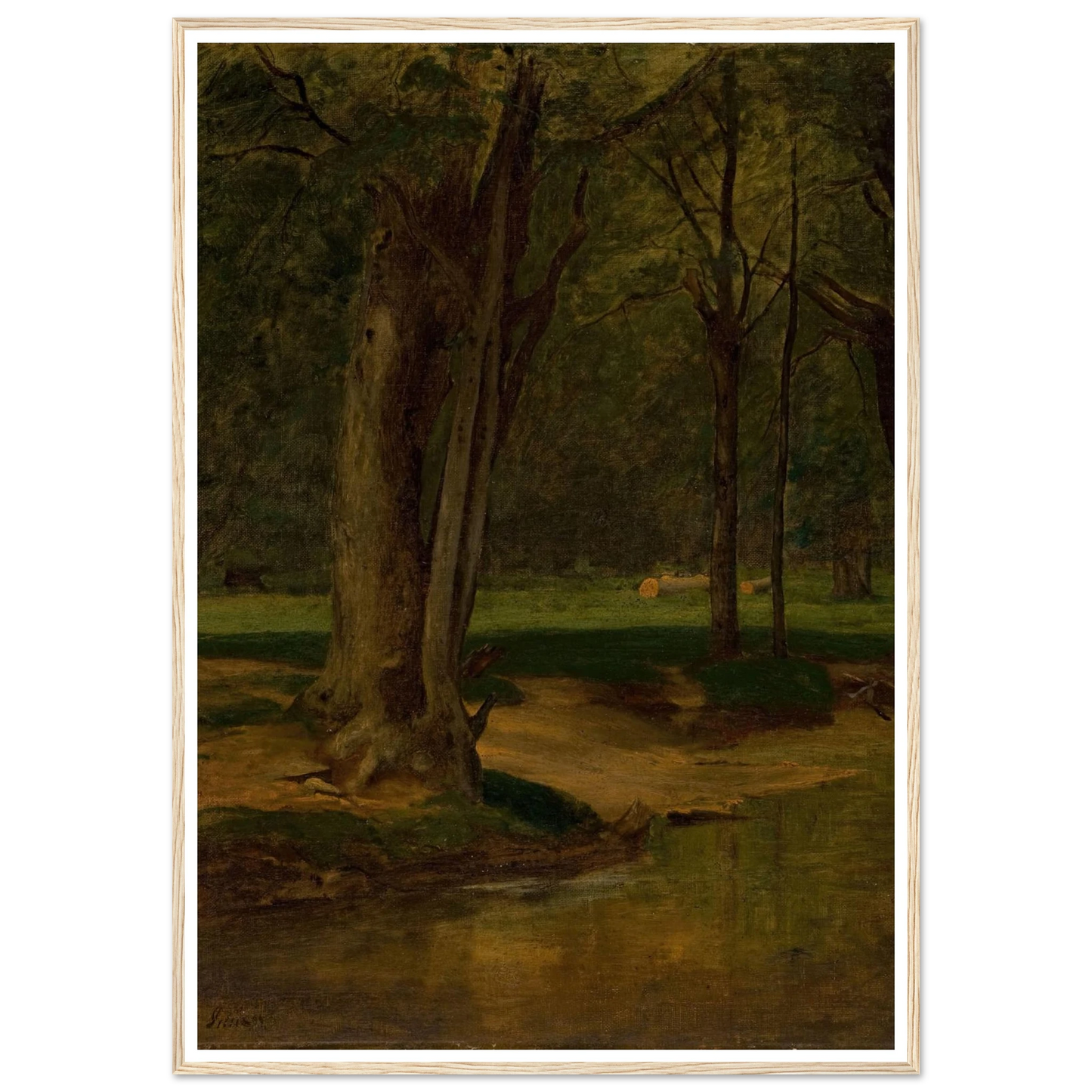 Trout Stream, North Conway (circa 1875-76) Art Print | George Inness - Framed Poster - 30x40 cm / 12x16″ - Black frame