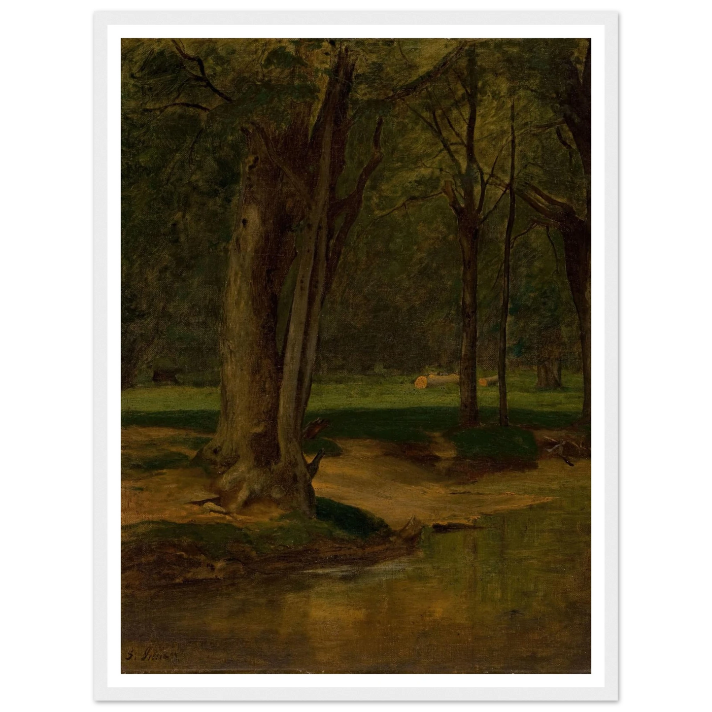 Trout Stream, North Conway (circa 1875-76) Art Print | George Inness - Framed Poster - 30x40 cm / 12x16″ - Black frame